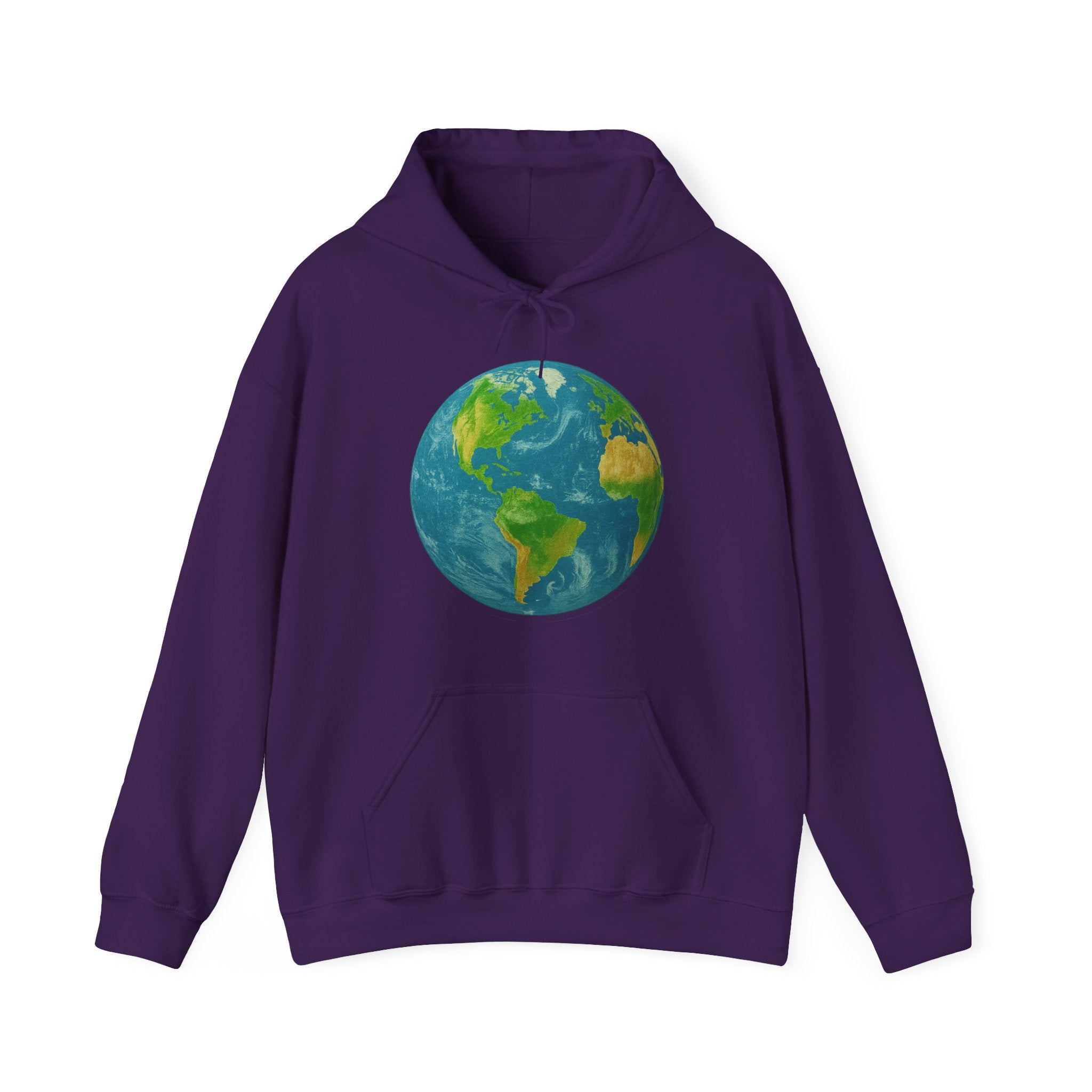 Earth Graphic Hoodie — Planet Globe Pullover for Environmental Lovers