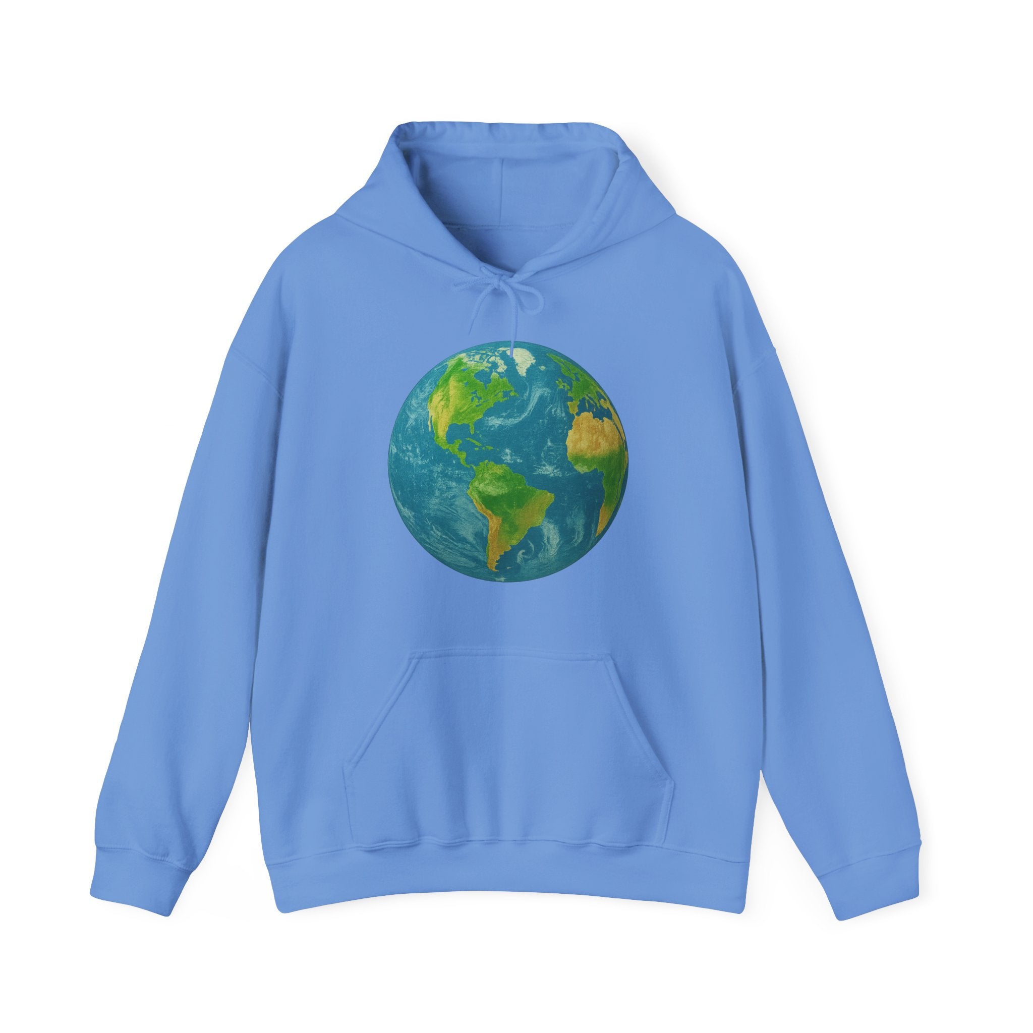 Earth Graphic Hoodie — Planet Globe Pullover for Environmental Lovers
