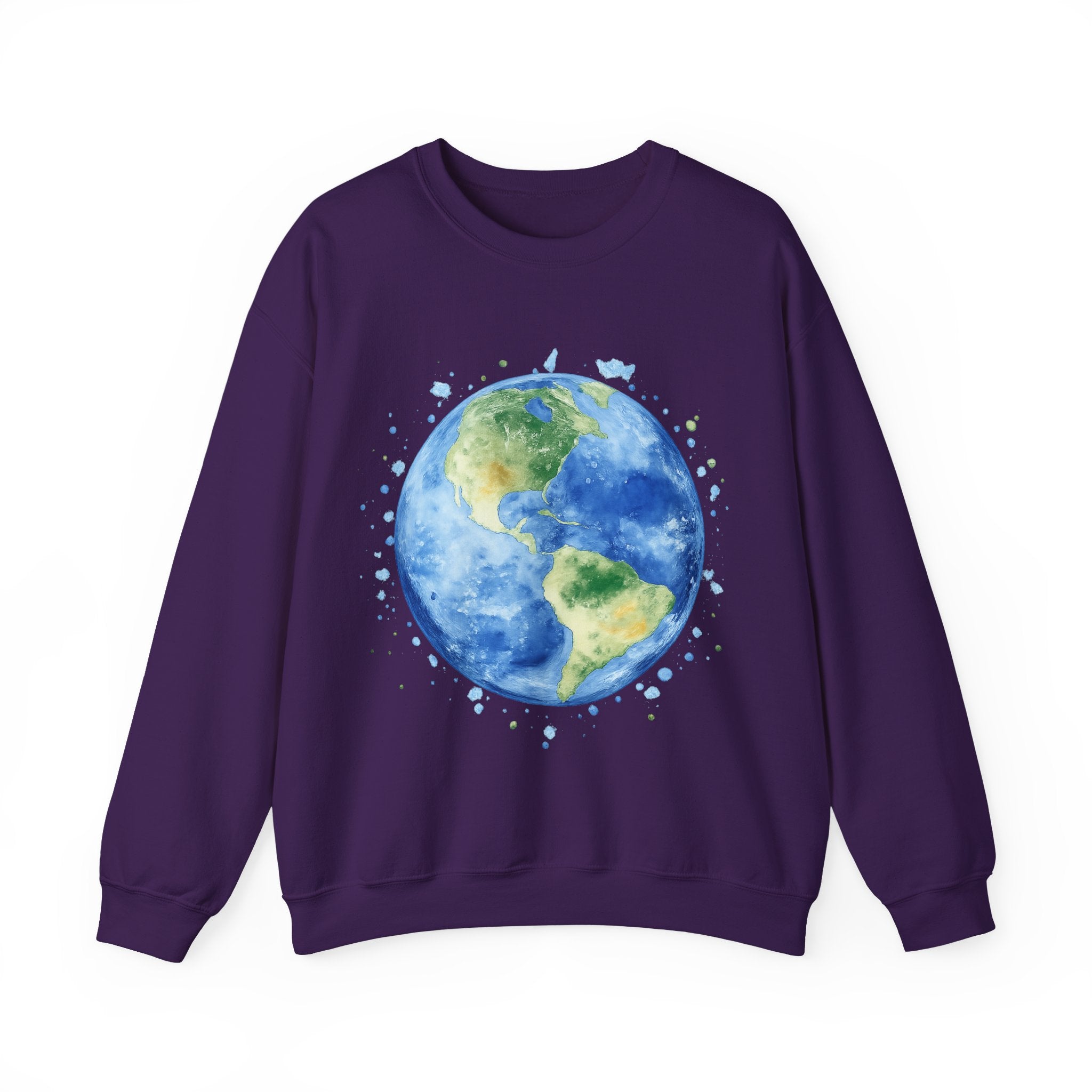 Earth Watercolor Crewneck Sweatshirt