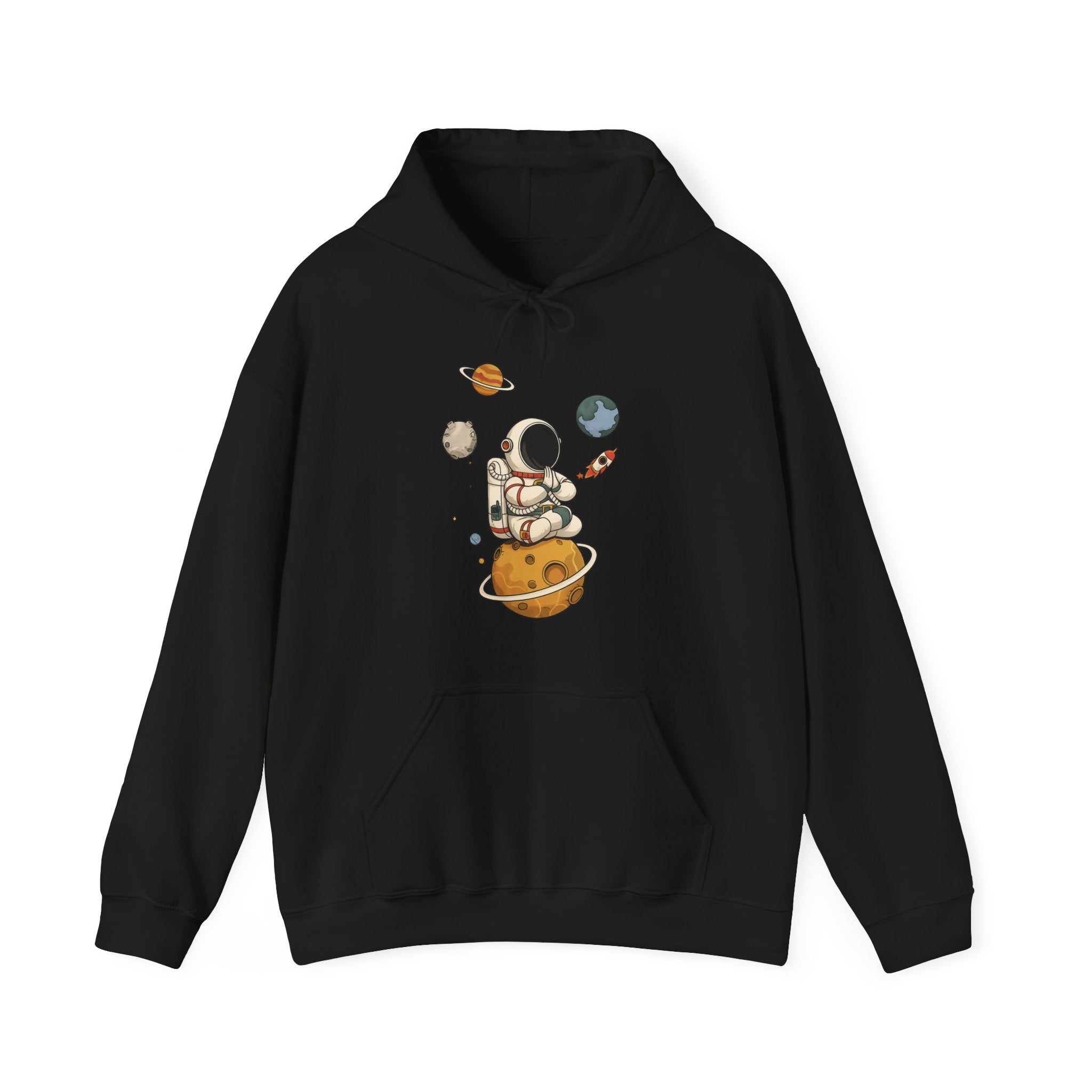 Astronaut Hoodie — Cute Space Explorer with Planets Graphic