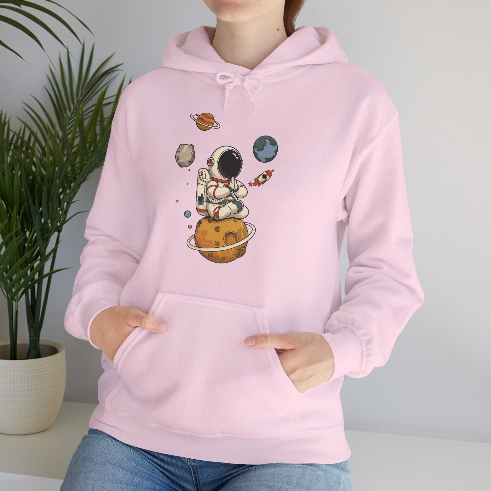 Astronaut Hoodie — Cute Space Explorer with Planets Graphic