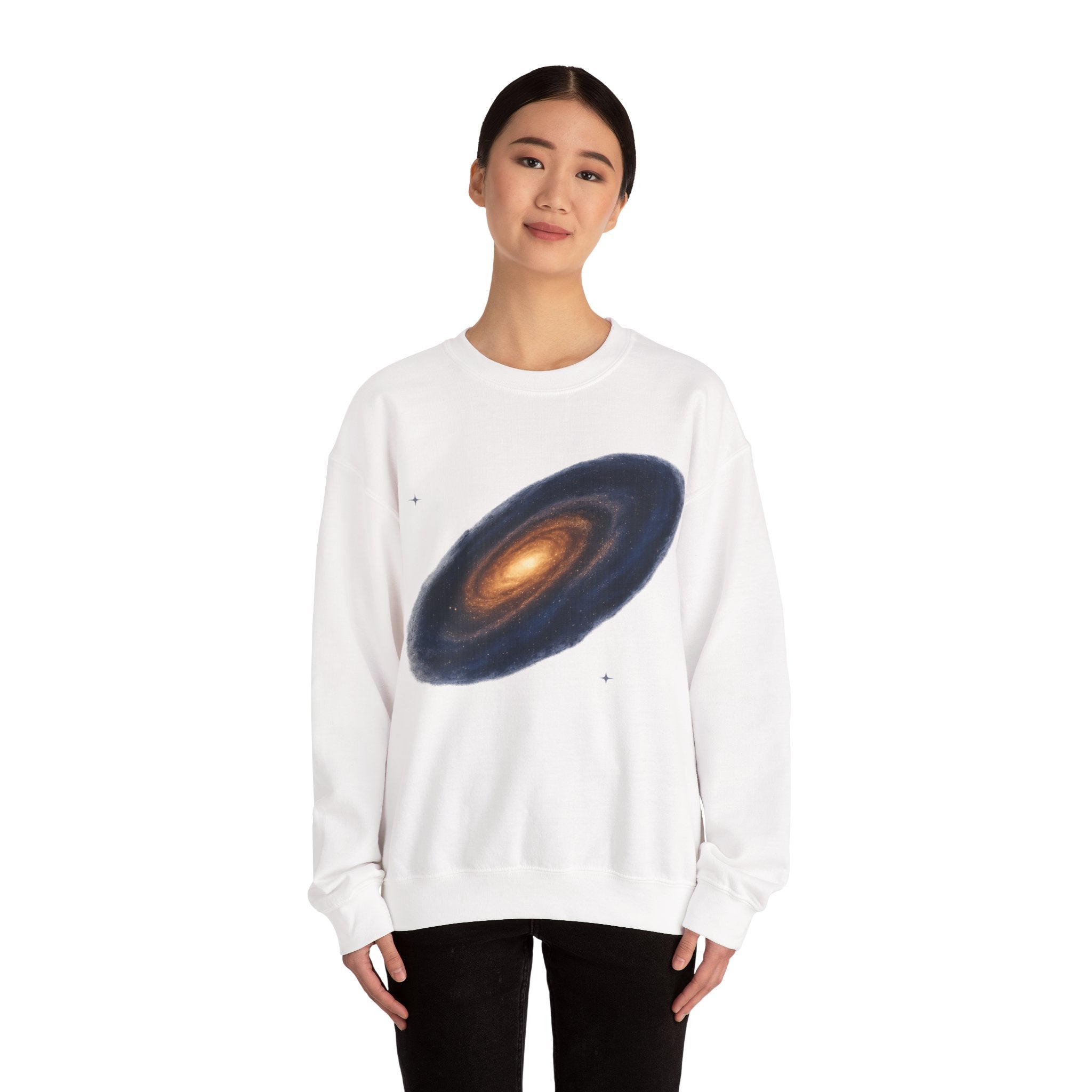 Galaxy Spiral Crewneck Sweatshirt — Cosmic Space Art Pullover