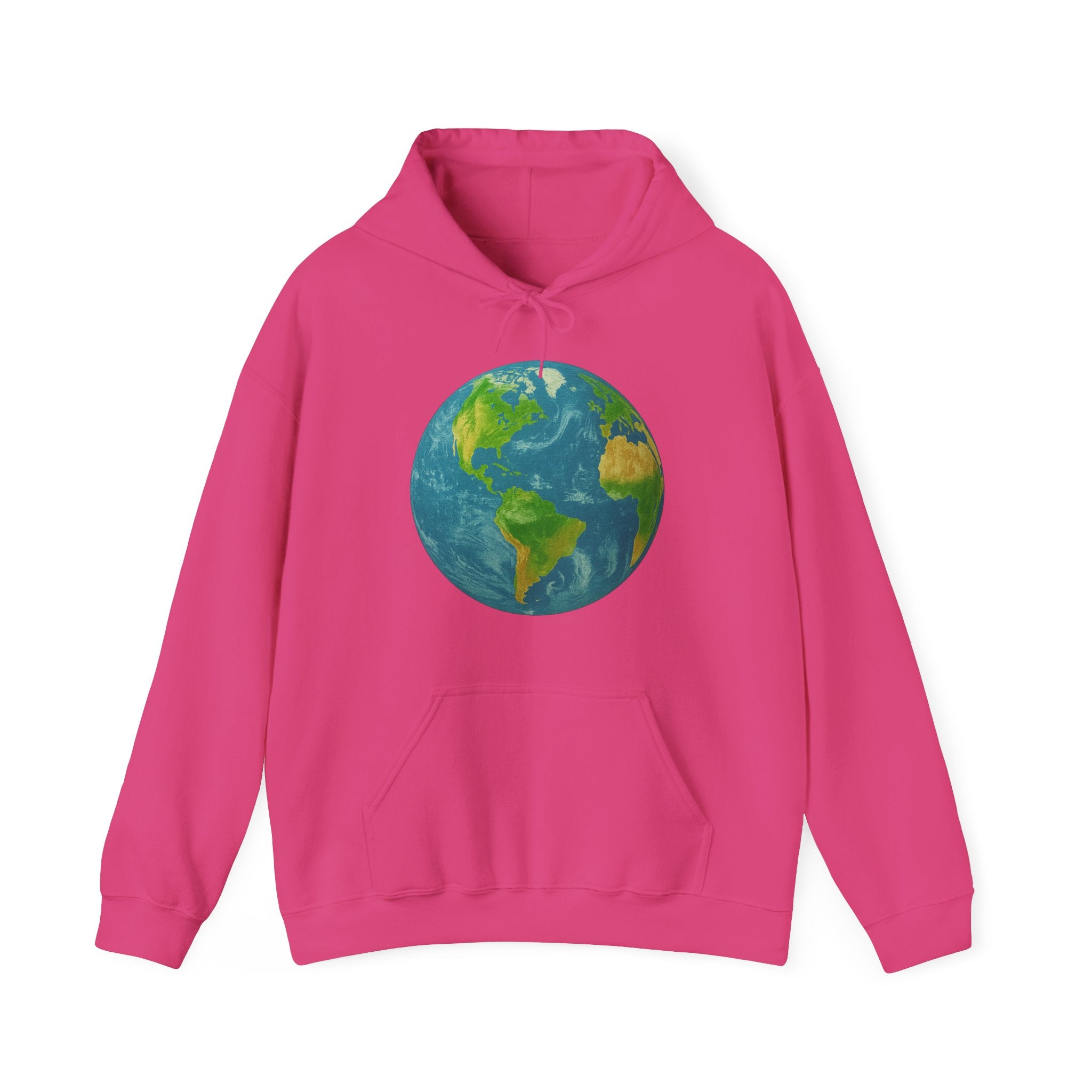 Earth Graphic Hoodie — Planet Globe Pullover for Environmental Lovers