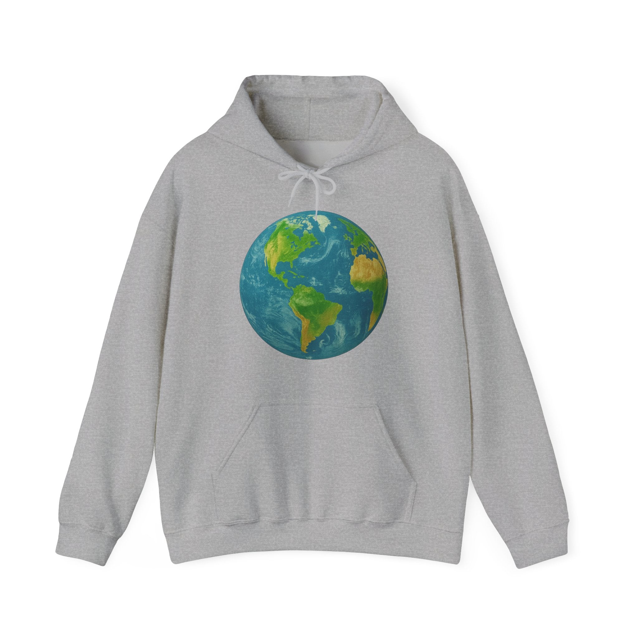 Earth Graphic Hoodie — Planet Globe Pullover for Environmental Lovers