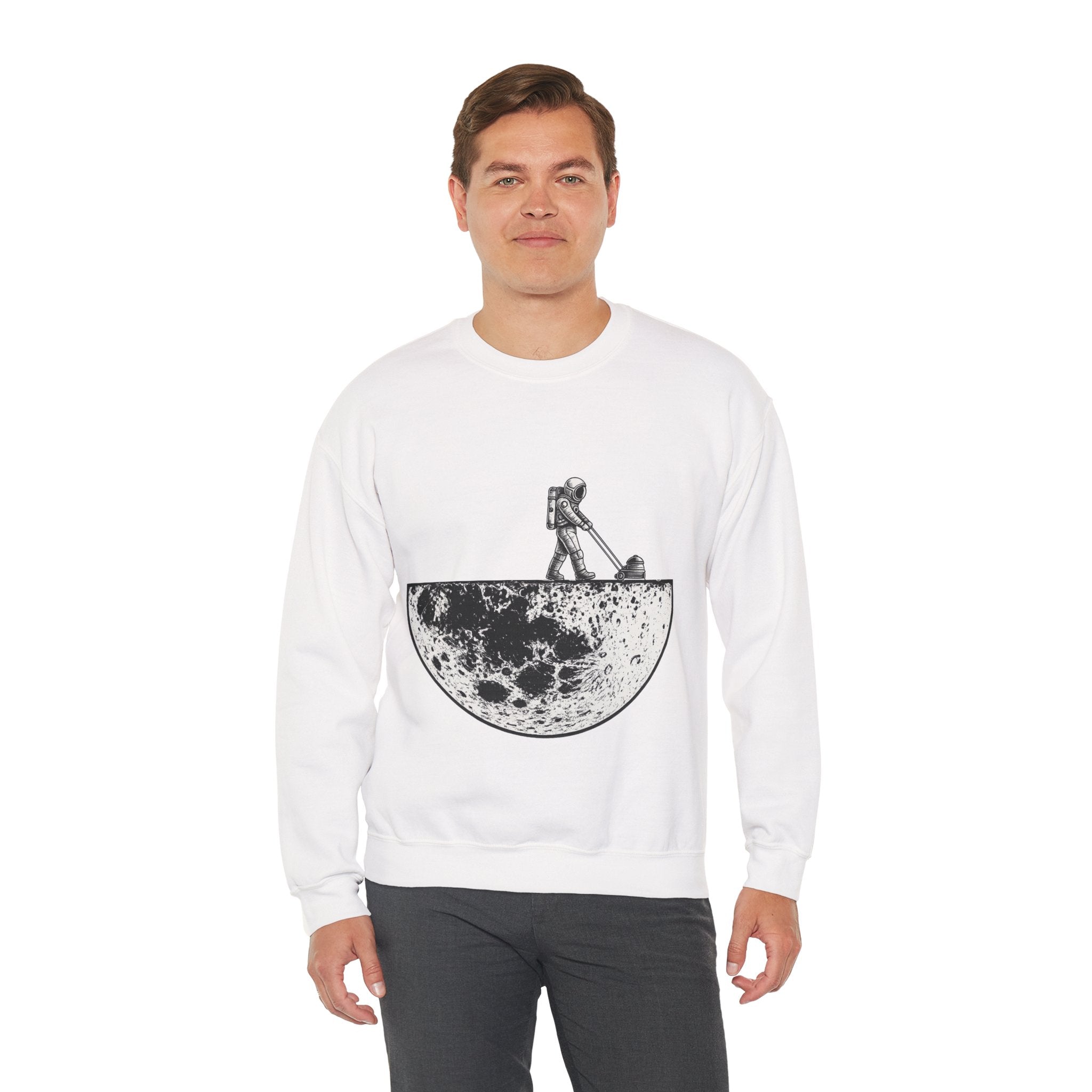 Sweatshirt — Astronaut Mowing the Moon Graphic