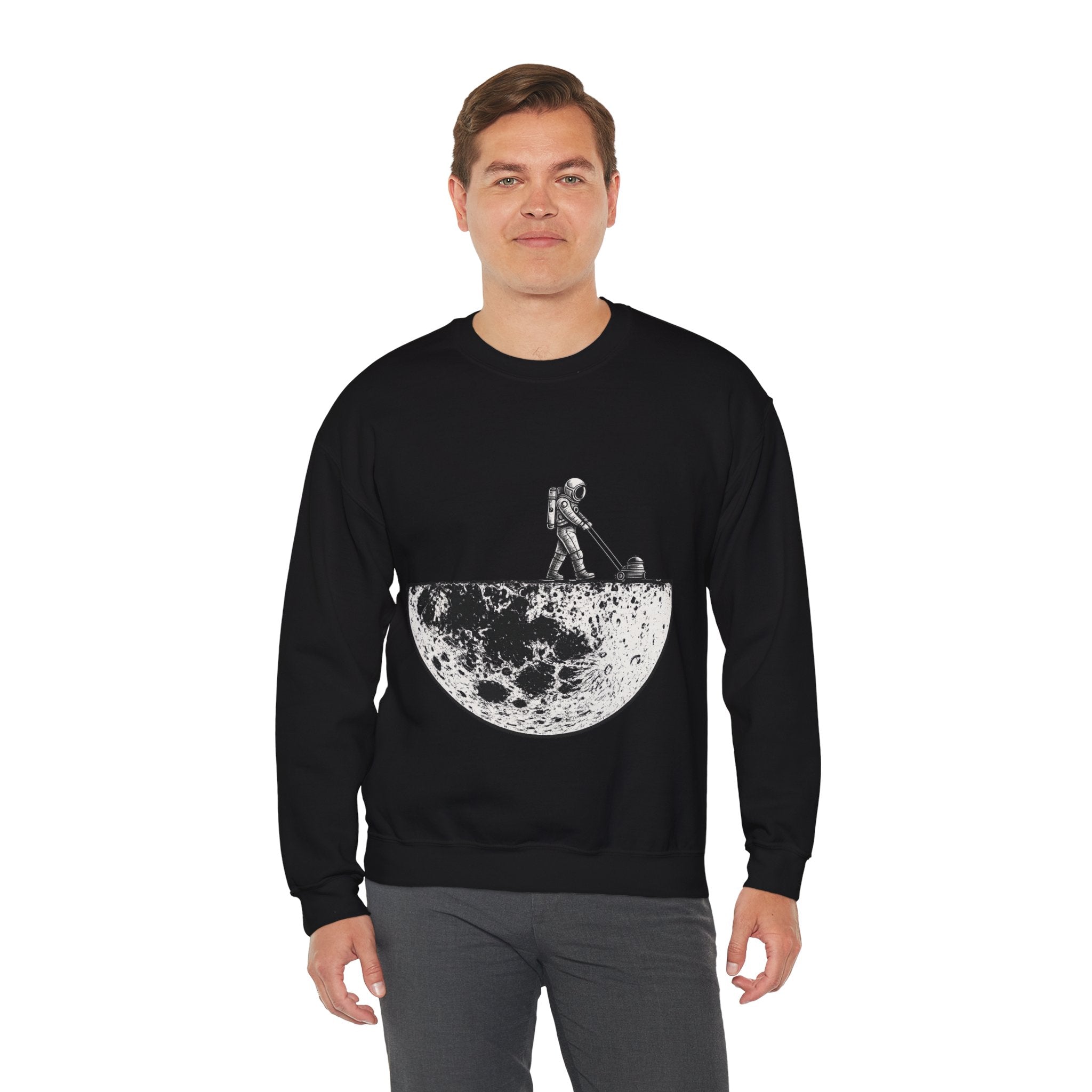 Sweatshirt — Astronaut Mowing the Moon Graphic
