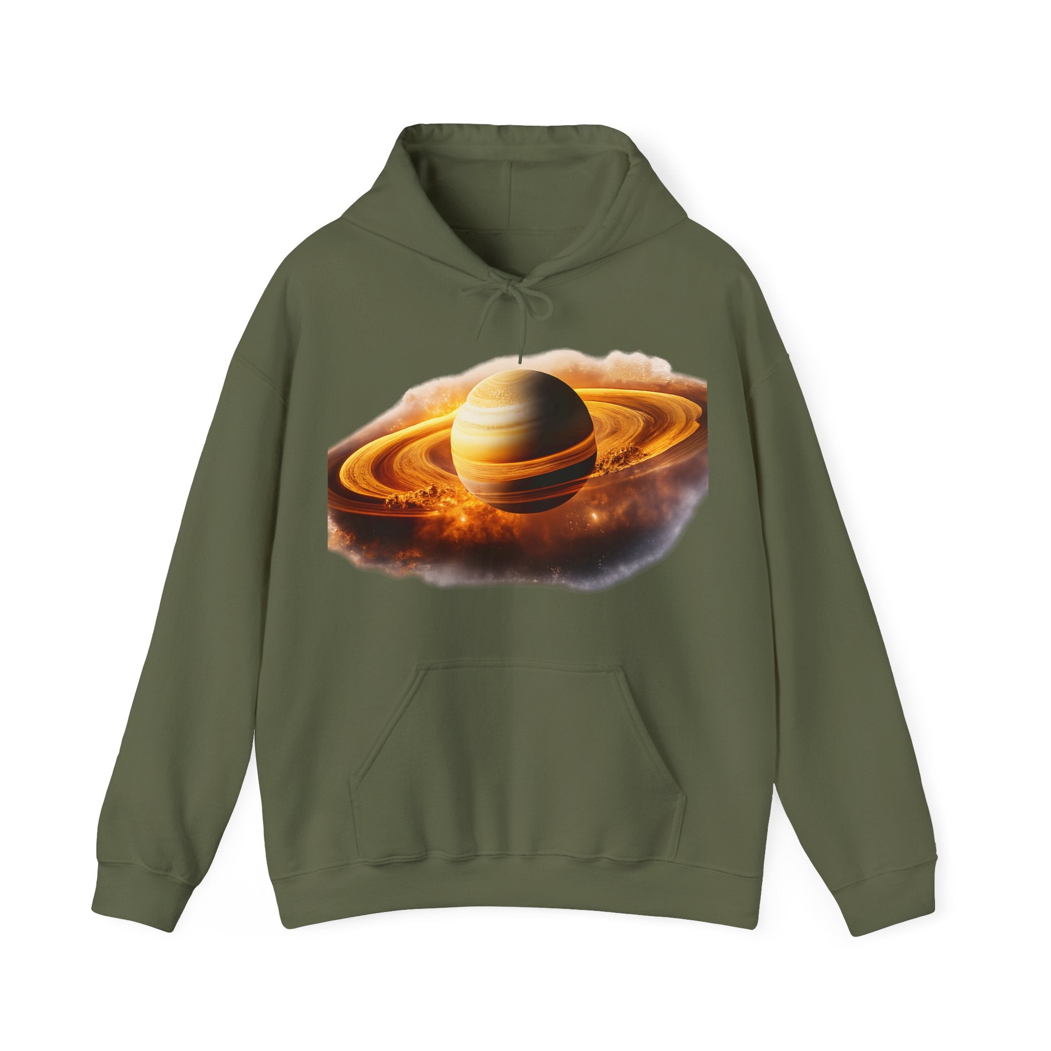 Saturn Rings Hoodie — Golden Planet Graphic Pullover