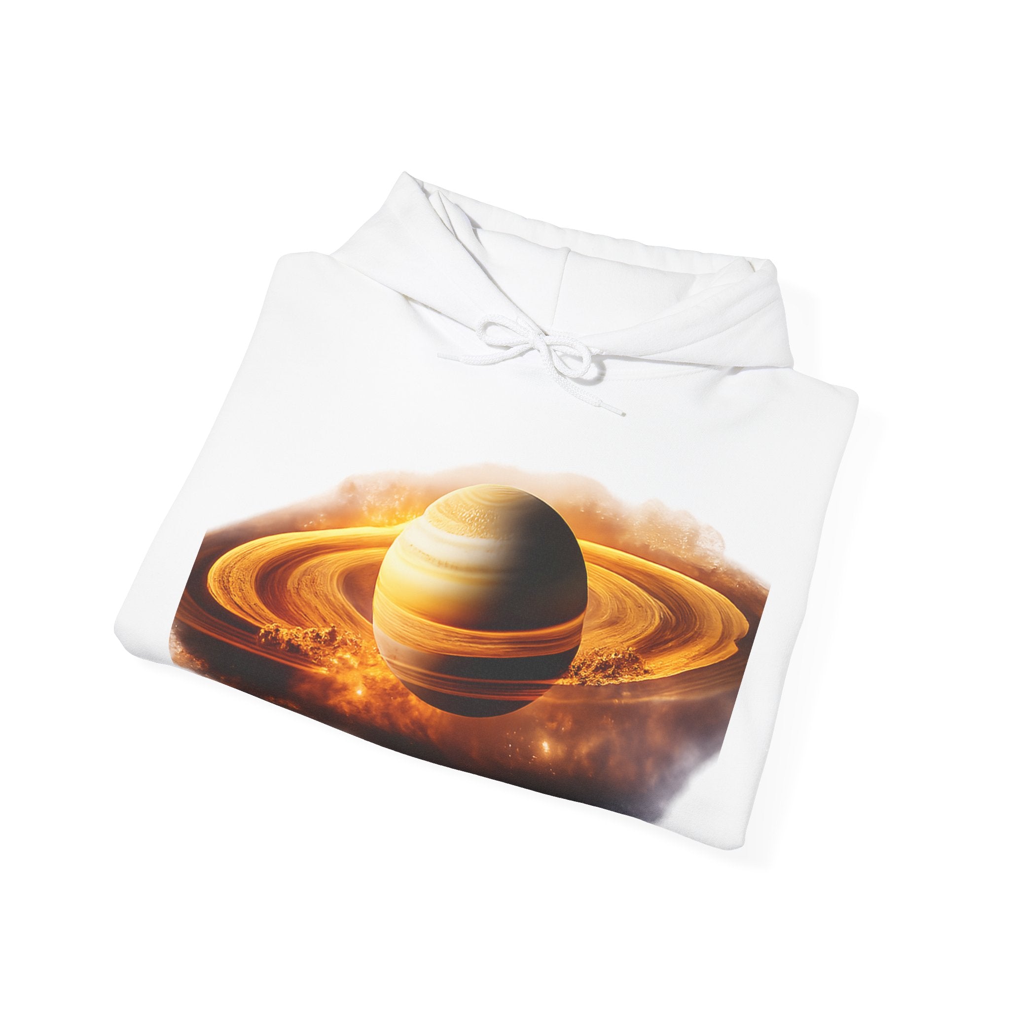 Saturn Rings Hoodie — Golden Planet Graphic Pullover