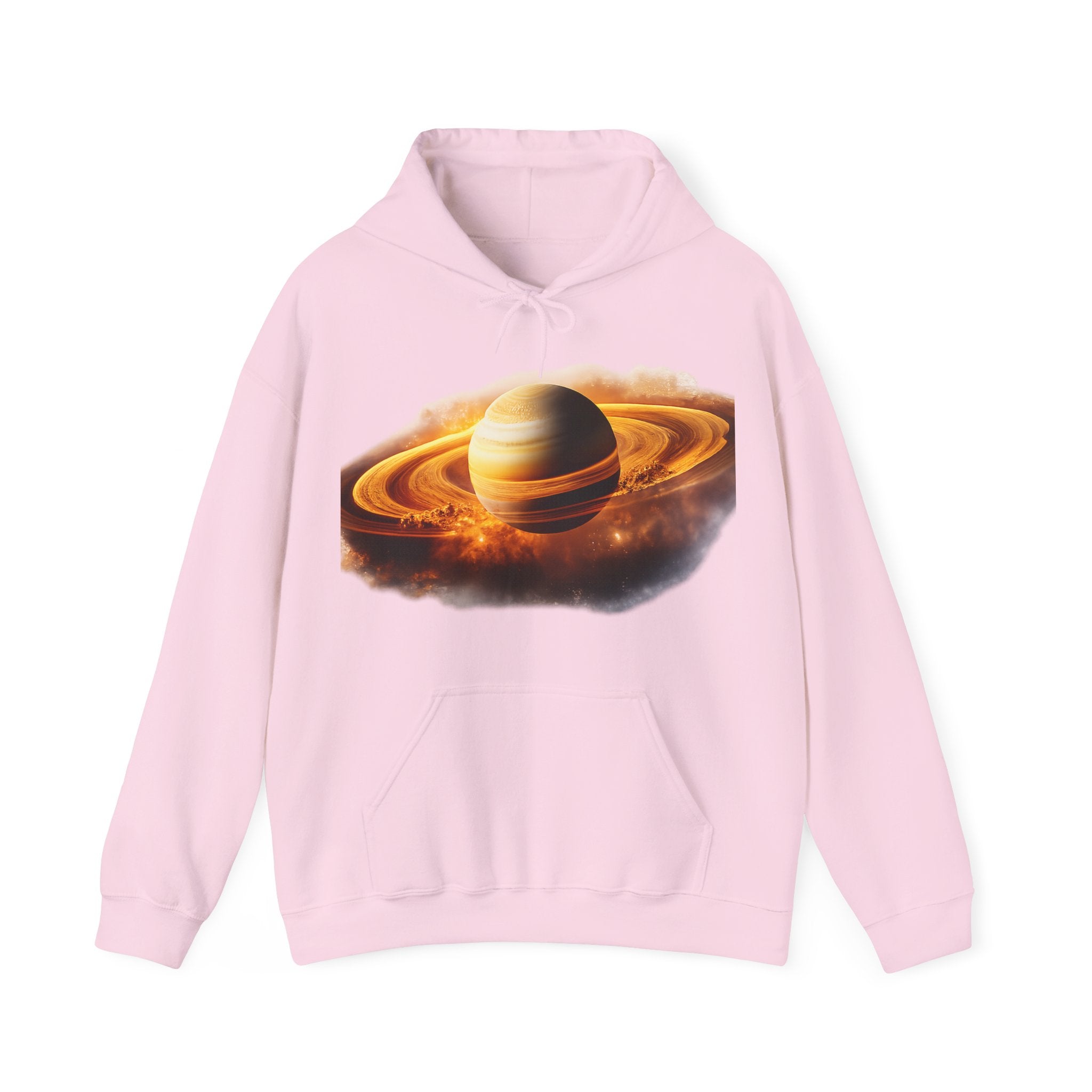 Saturn Rings Hoodie — Golden Planet Graphic Pullover