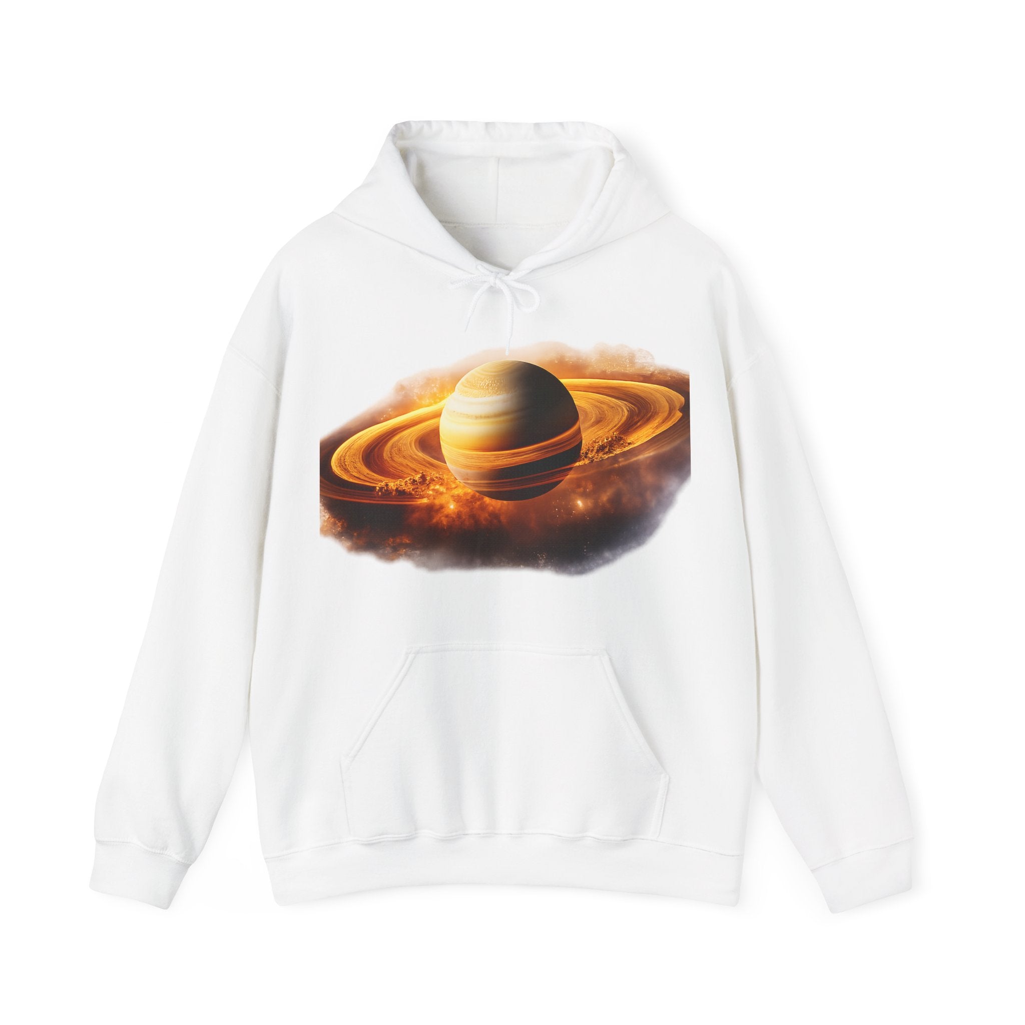Saturn Rings Hoodie — Golden Planet Graphic Pullover