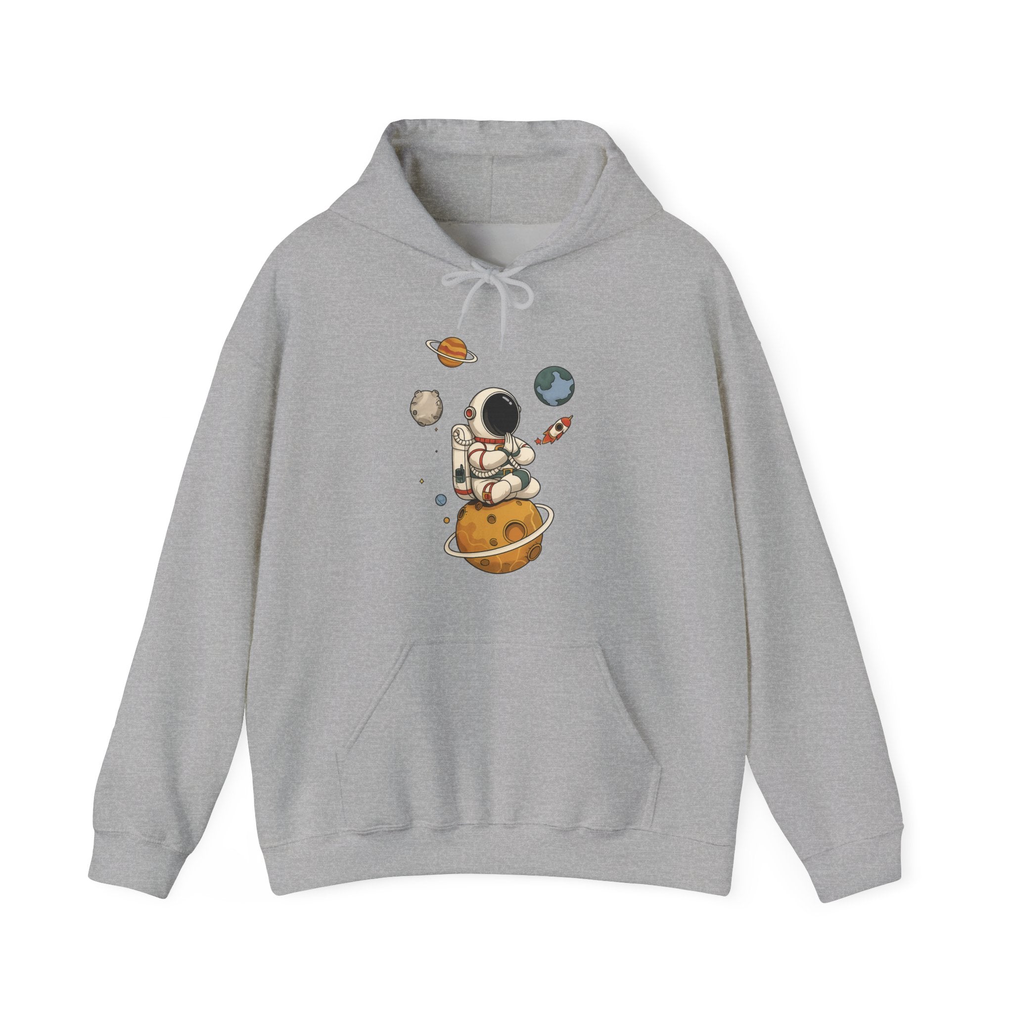 Astronaut Hoodie — Cute Space Explorer with Planets Graphic