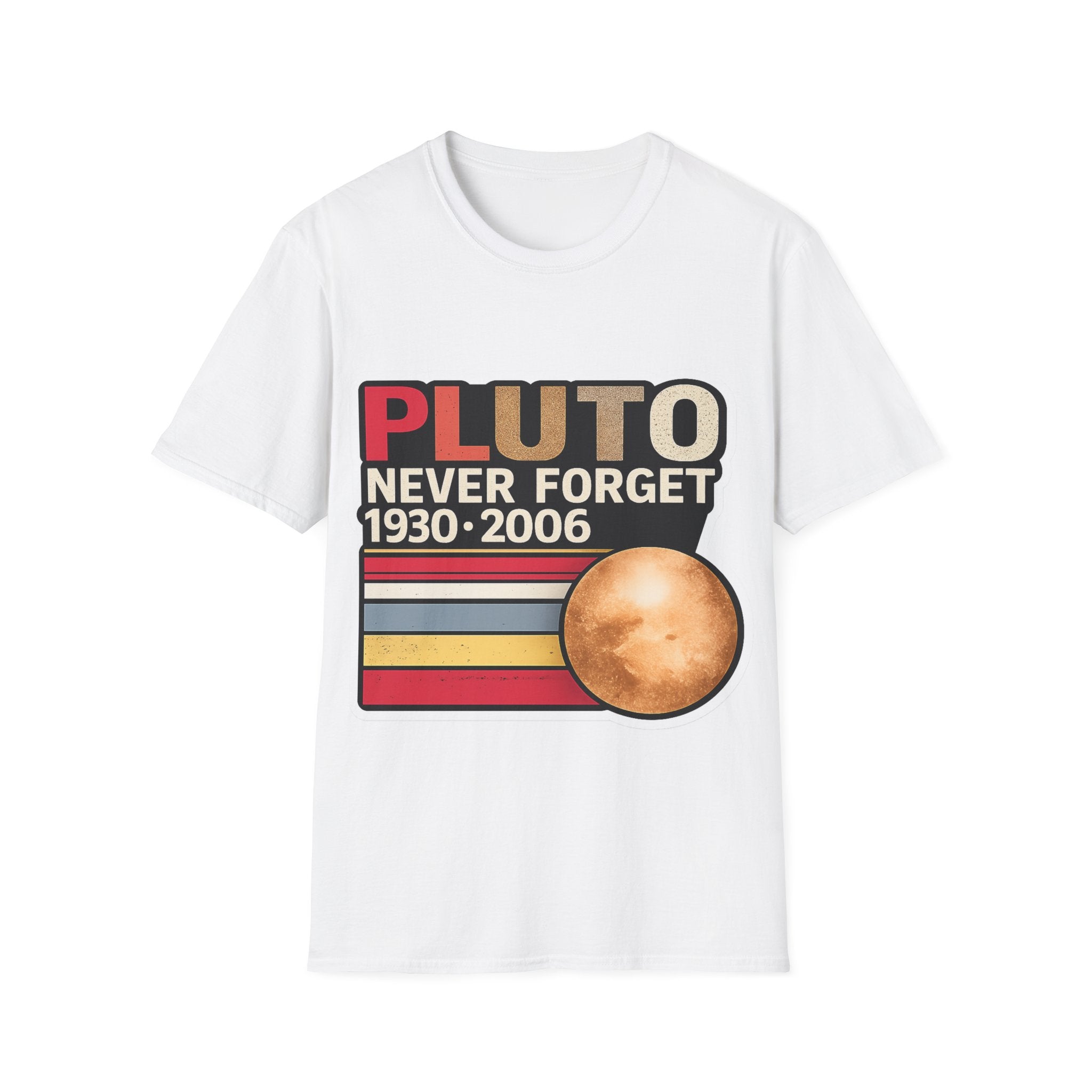 Pluto Never Forget T-Shirt — Retro Planetary Tribute Tee (Men & Women)