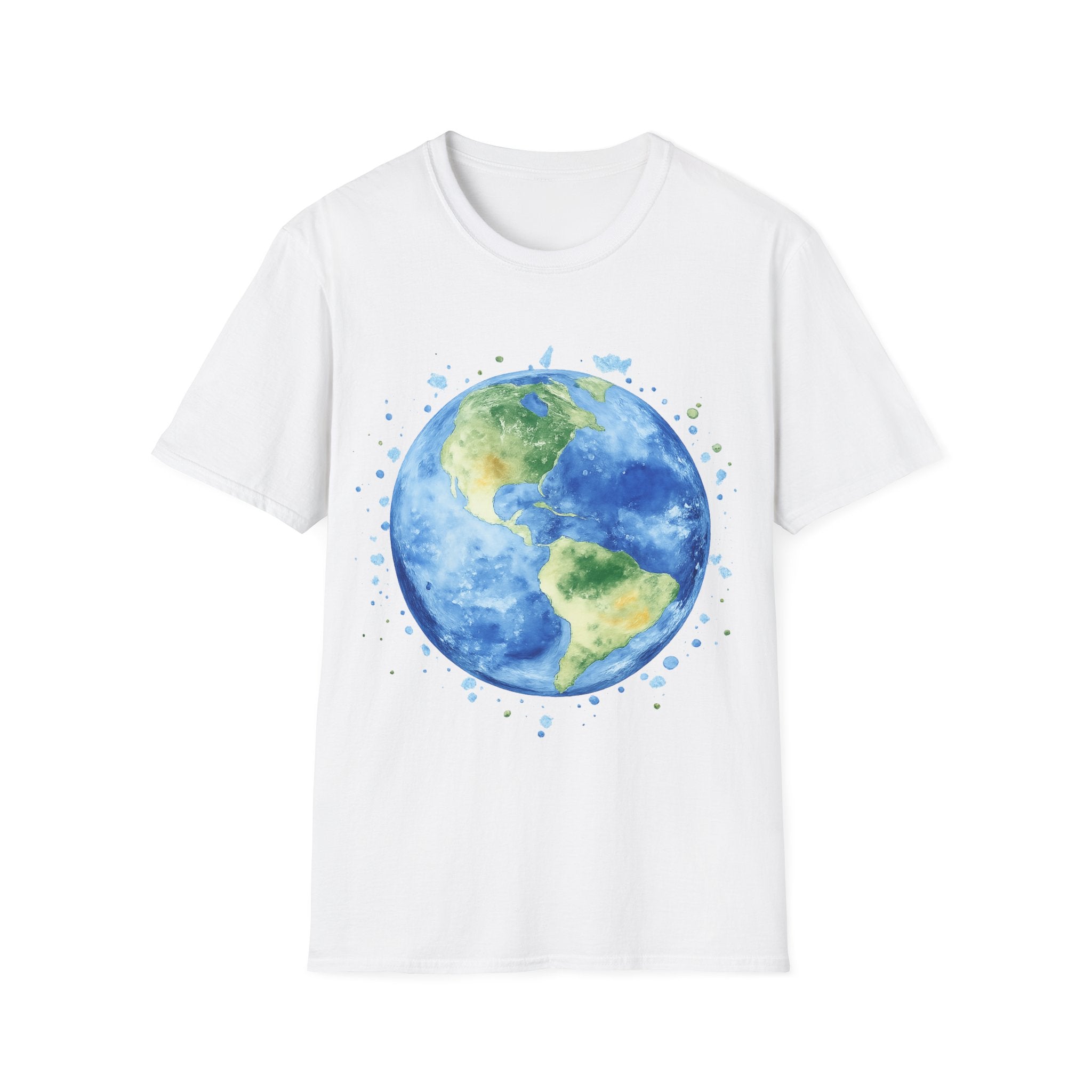 Earth Watercolor T-Shirt — Planet Earth Graphic Tee for Nature Lovers