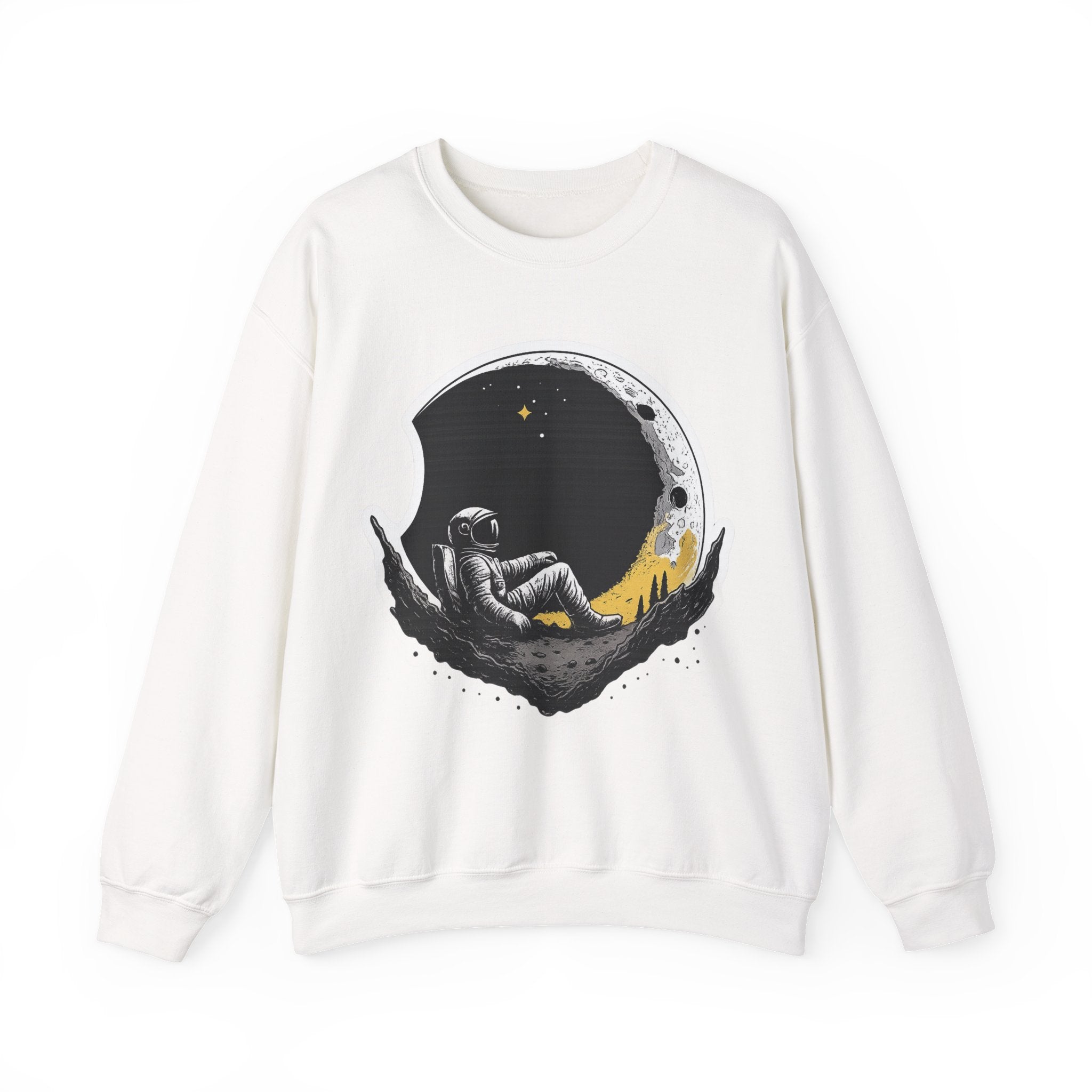 Astronaut Moon Lounge Sweatshirt — Retro Space Explorer Crewneck