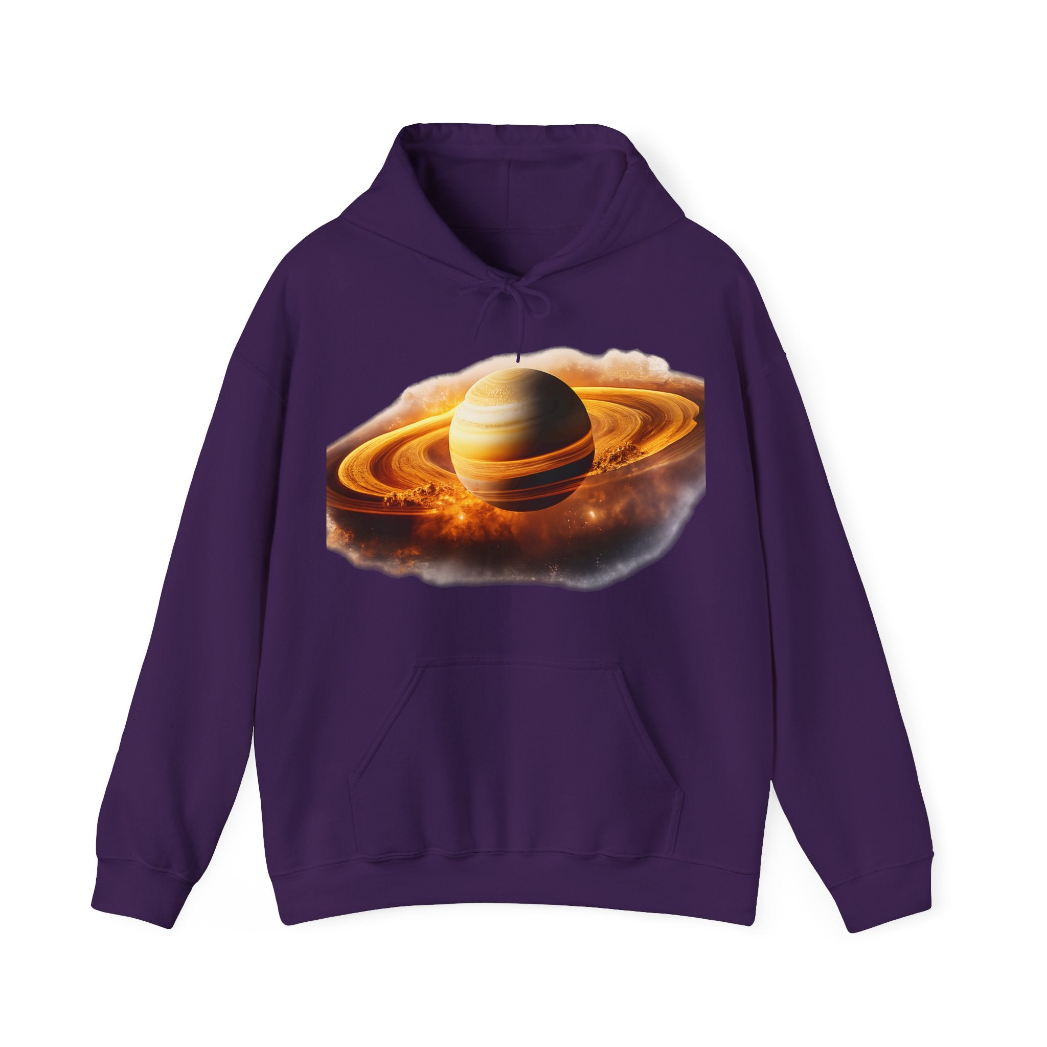 Saturn Rings Hoodie — Golden Planet Graphic Pullover