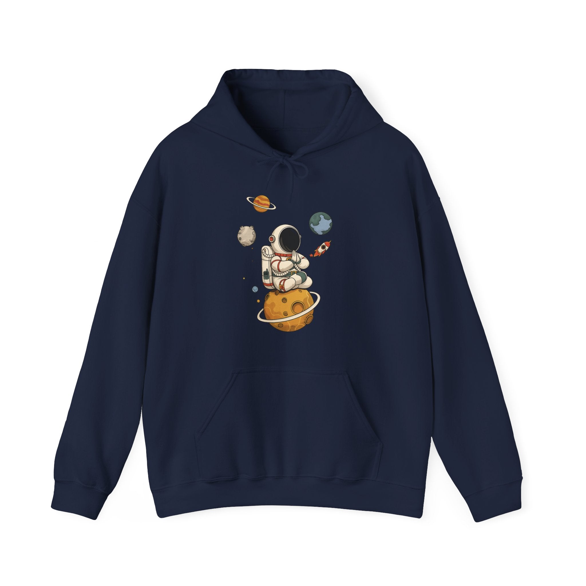 Astronaut Hoodie — Cute Space Explorer with Planets Graphic