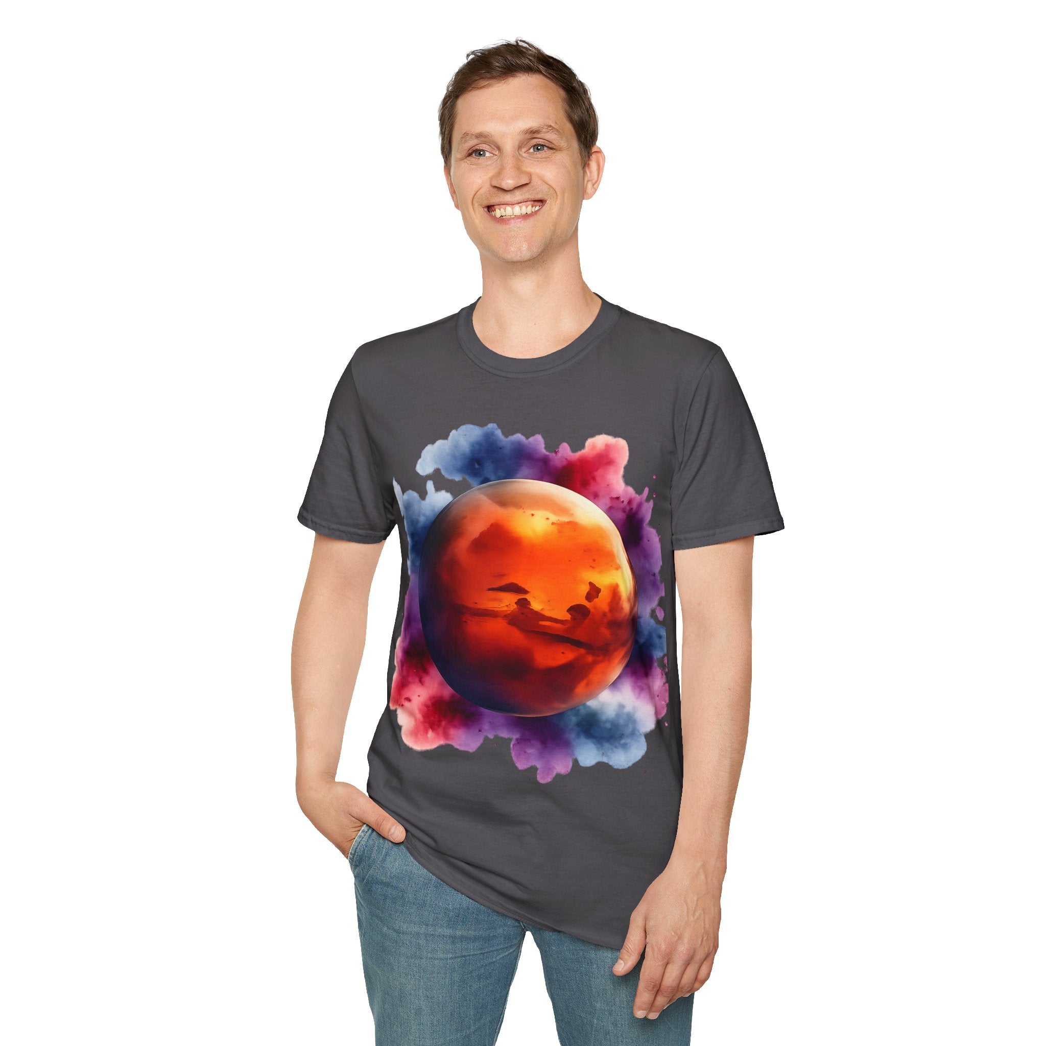 Mars Planet Parten T-Shirt — Colorful Mars Graphic Tee