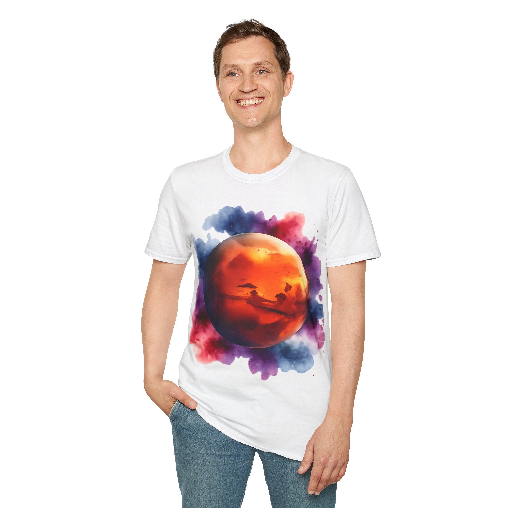Mars Planet Parten T-Shirt — Colorful Mars Graphic Tee