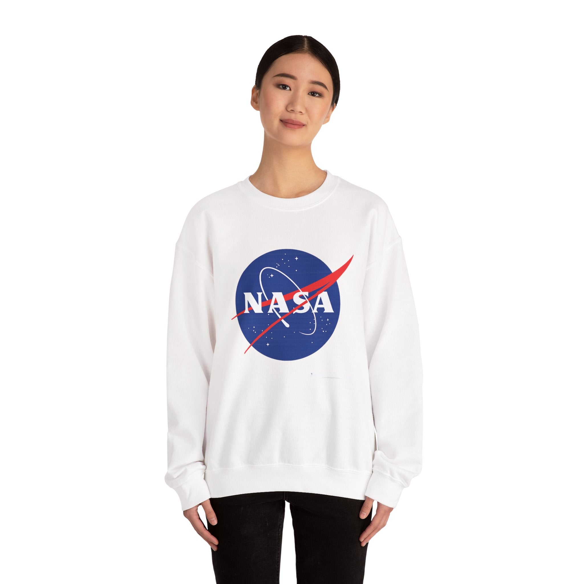 NASA Logo Crewneck Sweatshirt — Retro Space Graphic Pullover