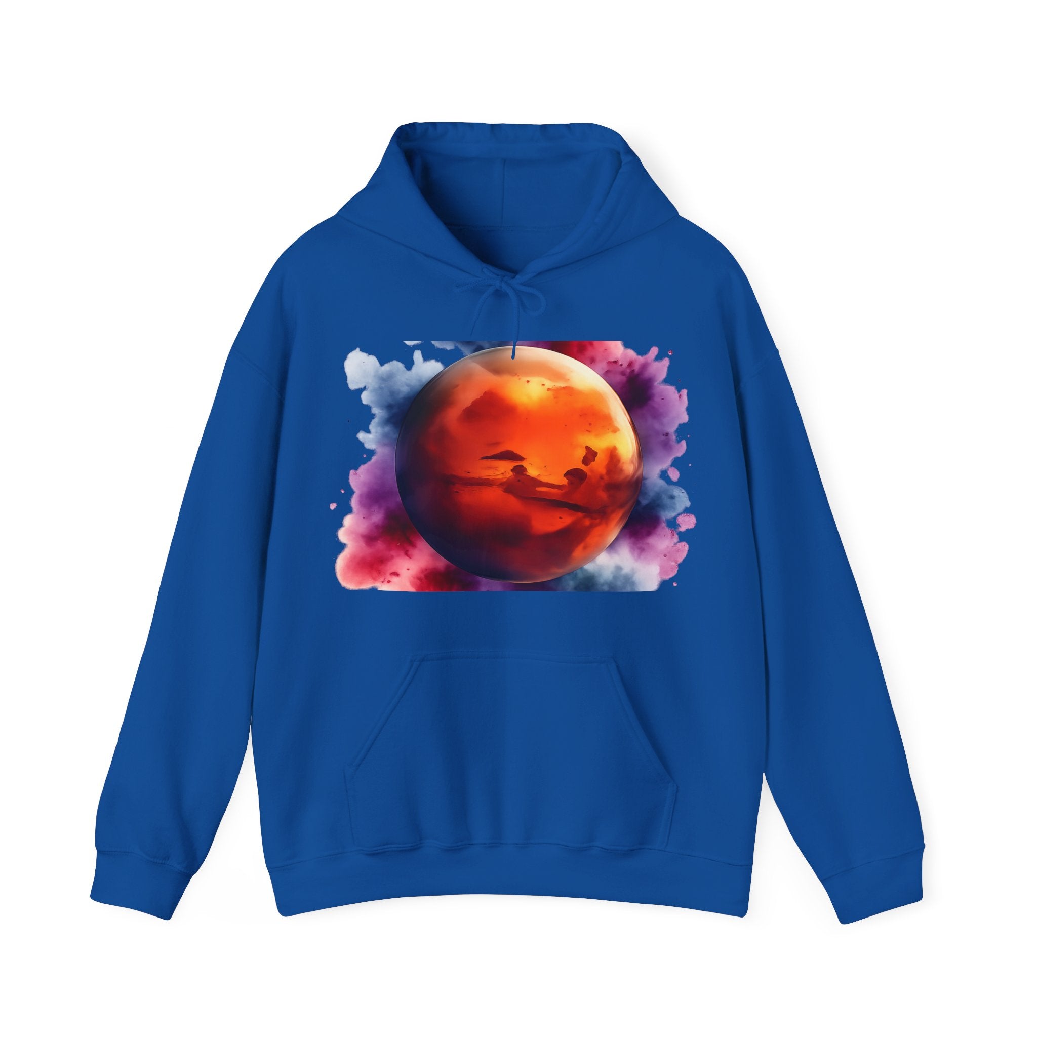 Mars Planet Pattern Hoodie — Watercolor Planet Graphic Hooded