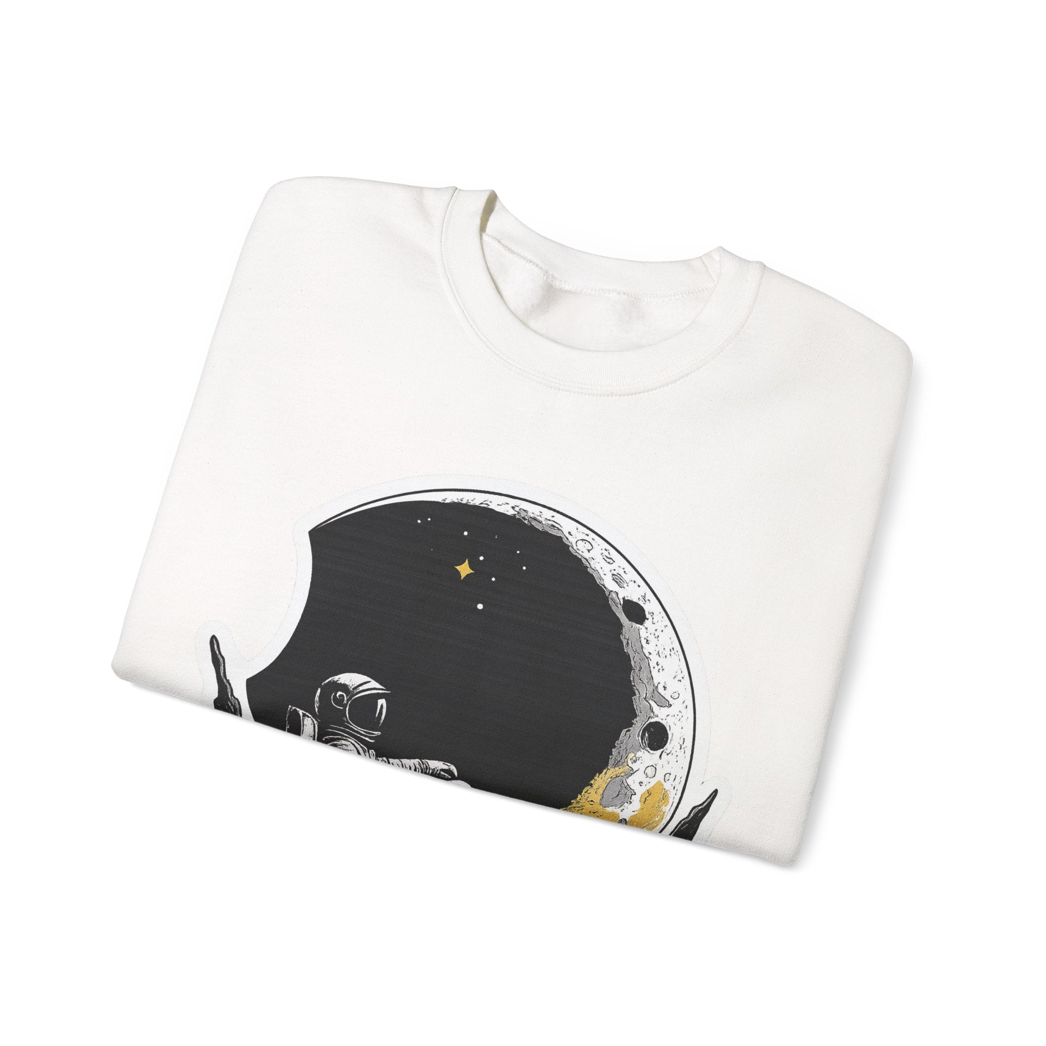 Astronaut Moon Lounge Sweatshirt — Retro Space Explorer Crewneck