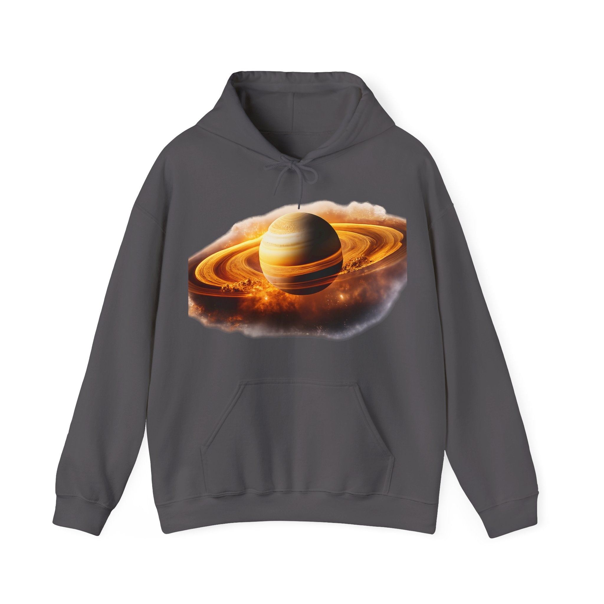 Saturn Rings Hoodie — Golden Planet Graphic Pullover