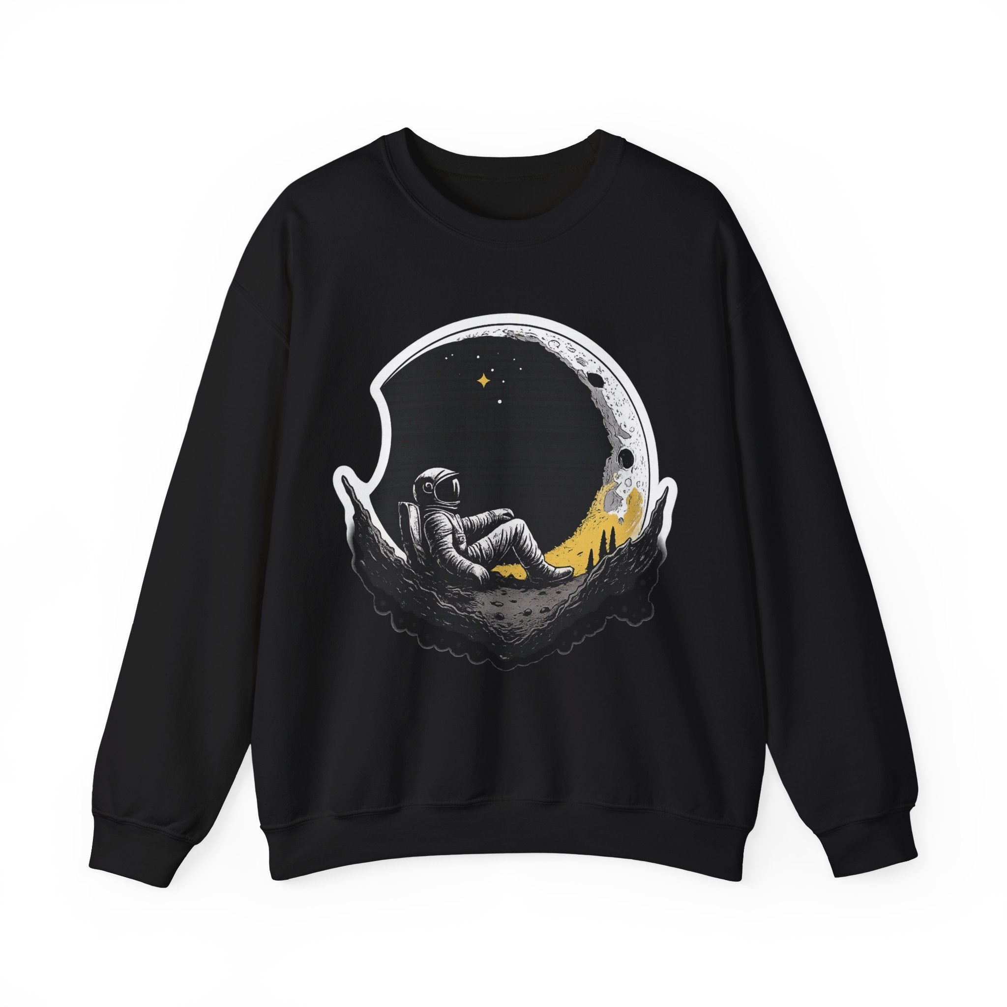 Astronaut Moon Lounge Sweatshirt — Retro Space Explorer Crewneck