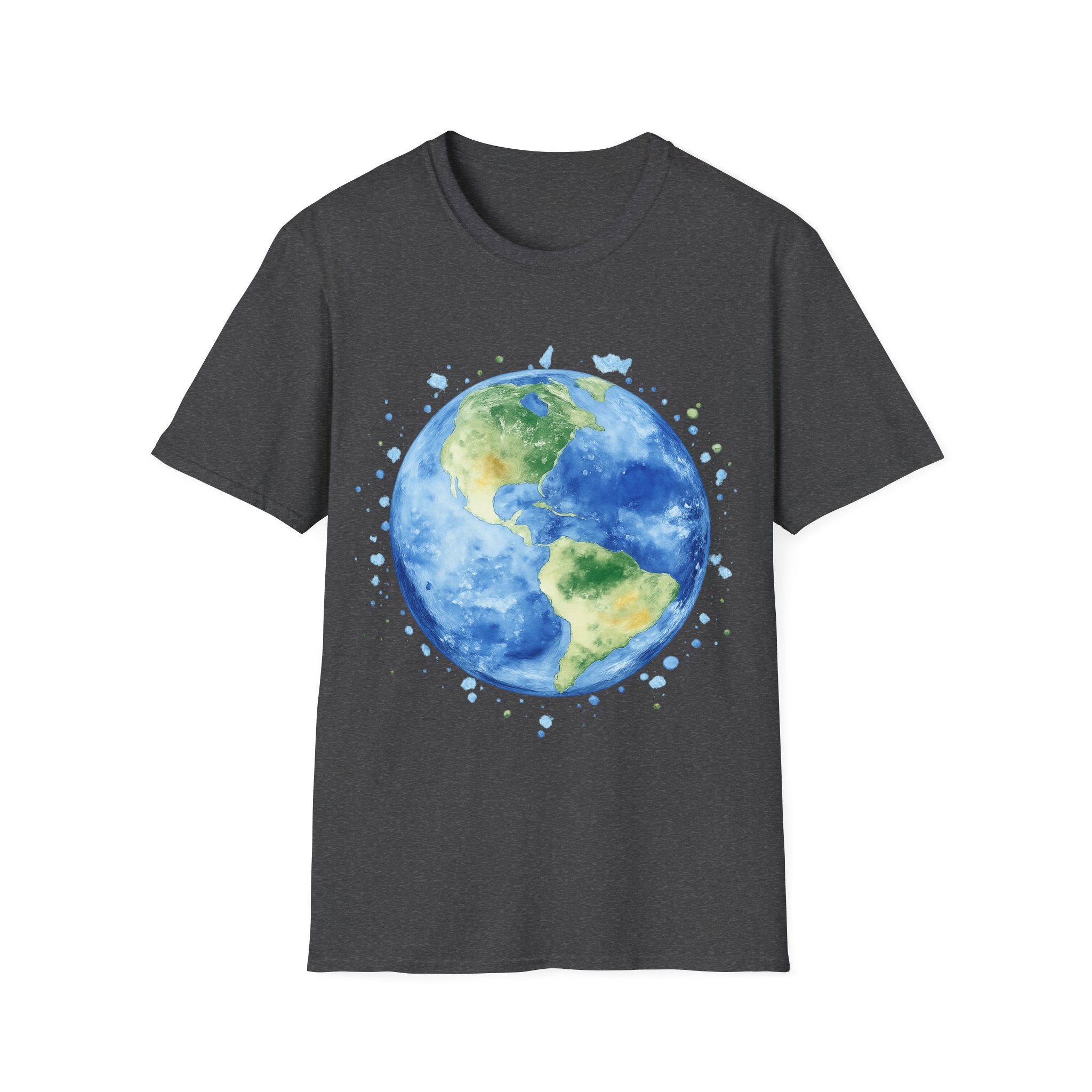 Earth Watercolor T-Shirt — Planet Earth Graphic Tee for Nature Lovers