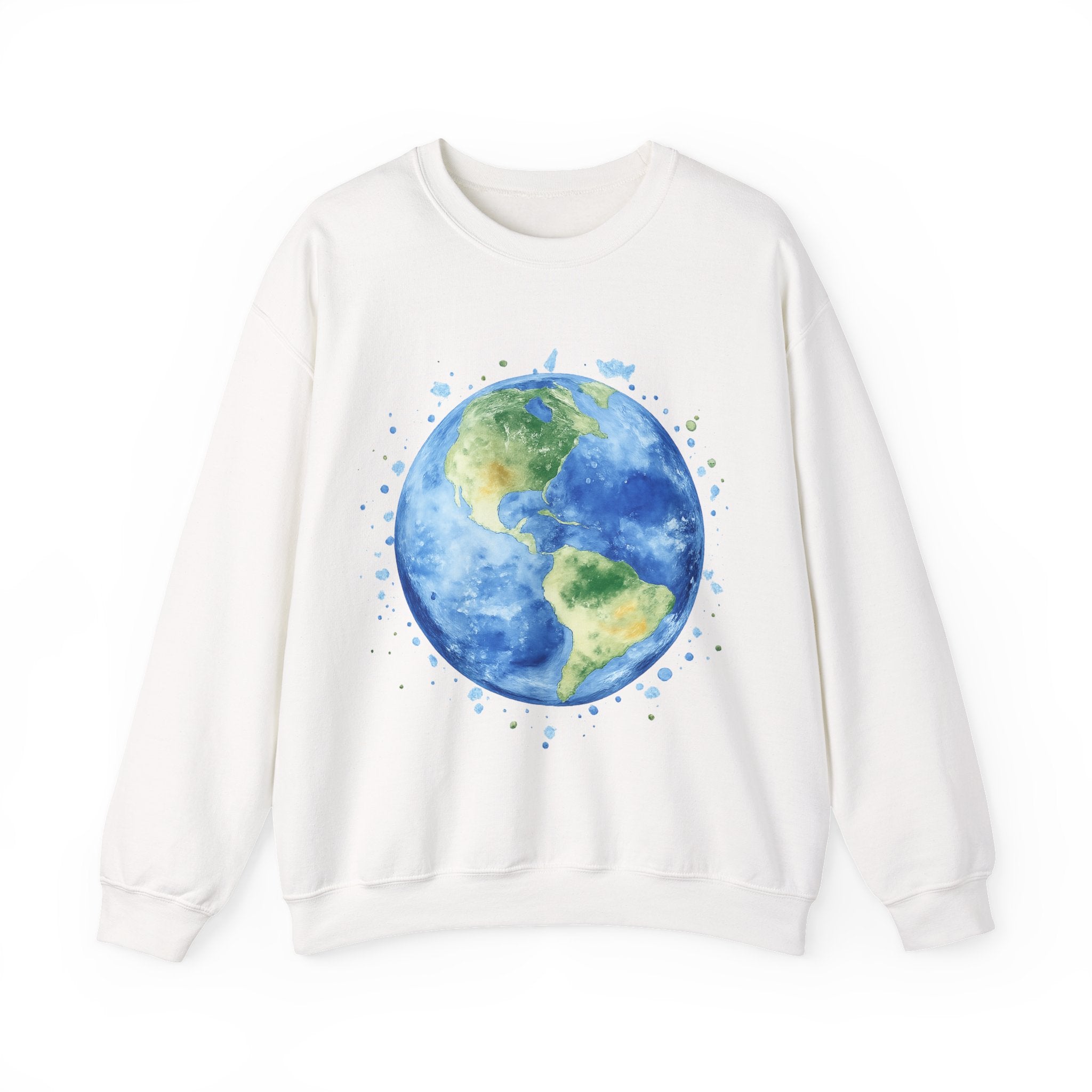 Earth Watercolor Crewneck Sweatshirt