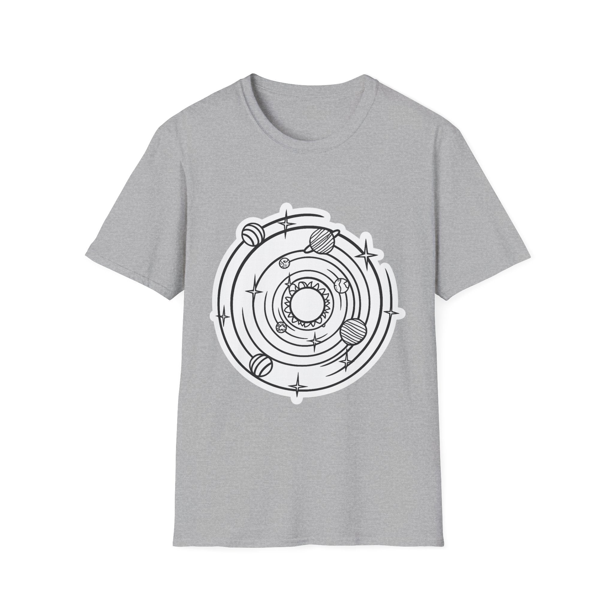 Celestial Orbit Graphic T-Shirt — Minimal Solar System Tee