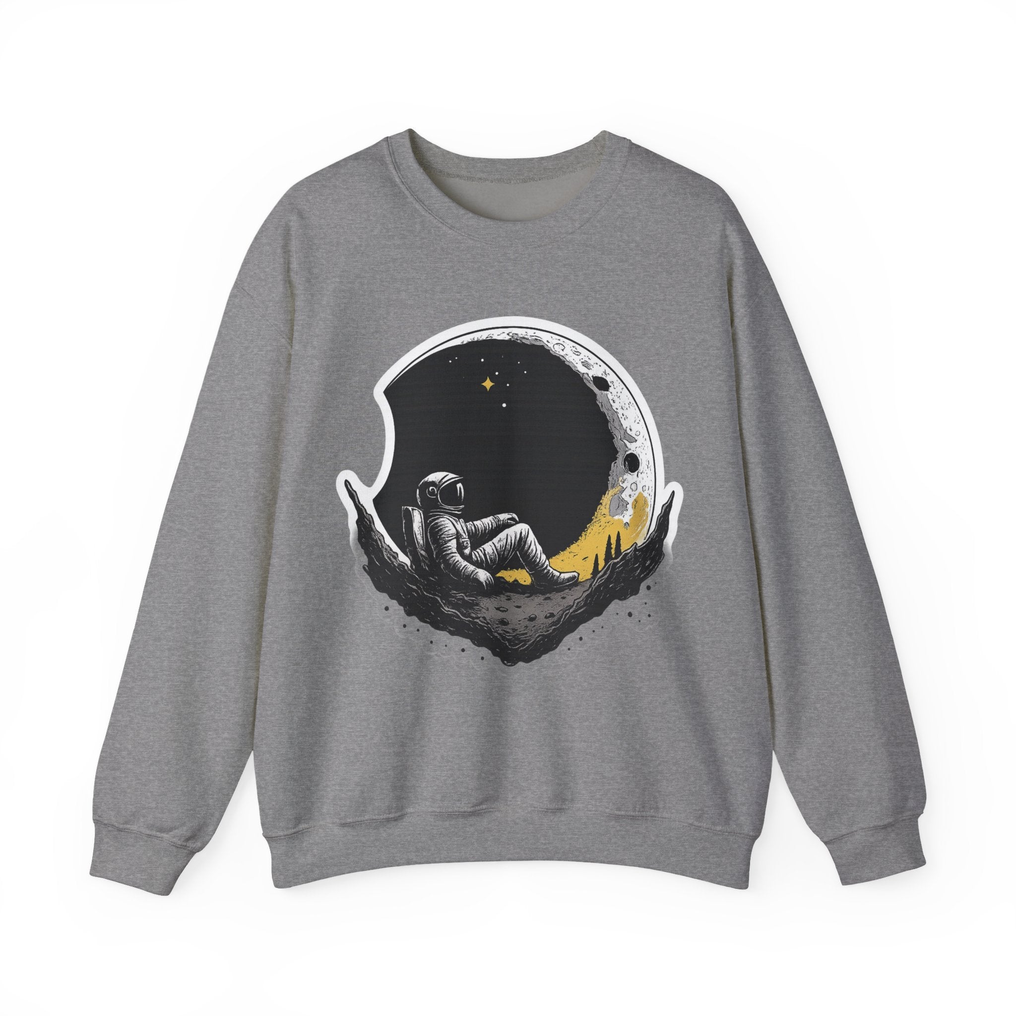 Astronaut Moon Lounge Sweatshirt — Retro Space Explorer Crewneck