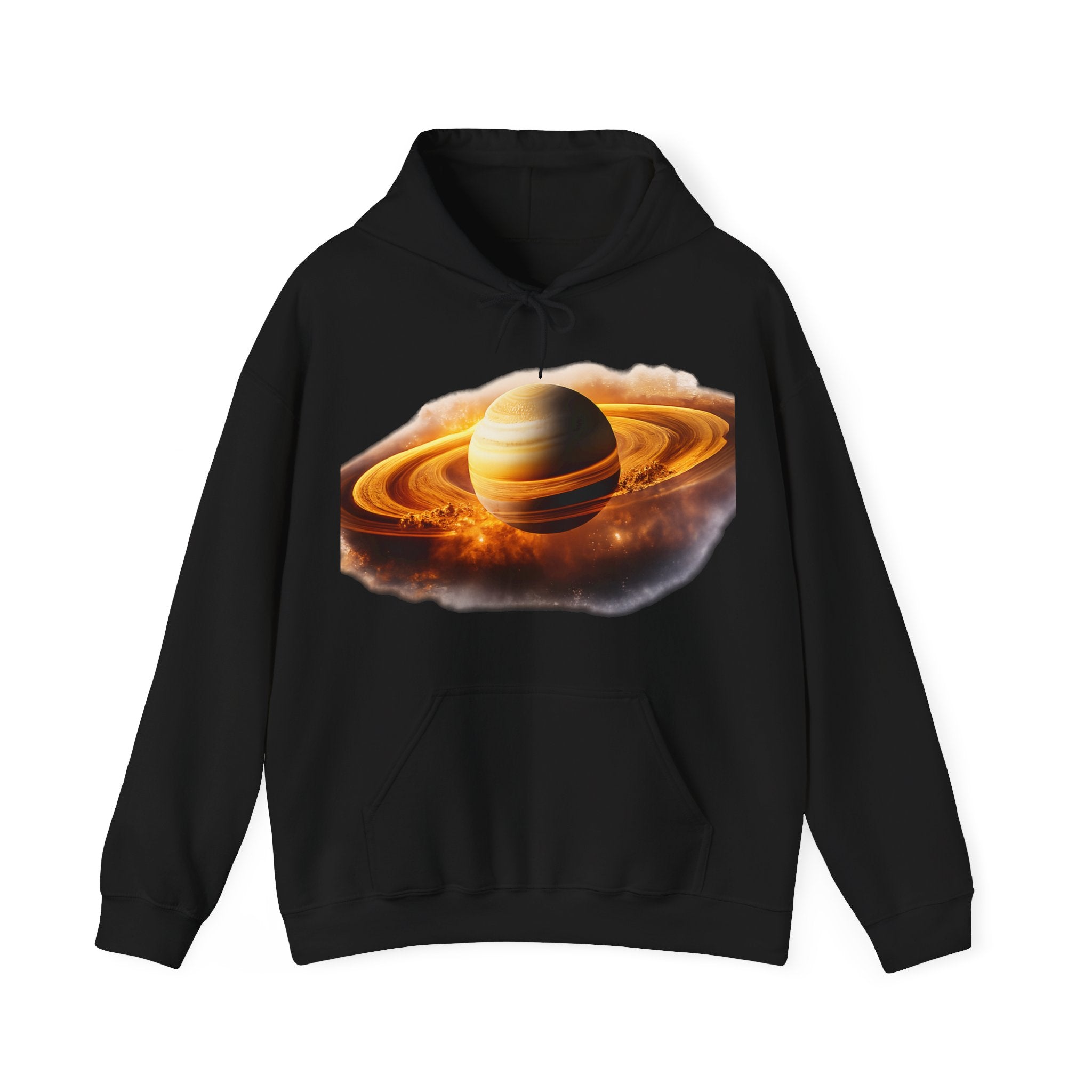 Saturn Rings Hoodie — Golden Planet Graphic Pullover