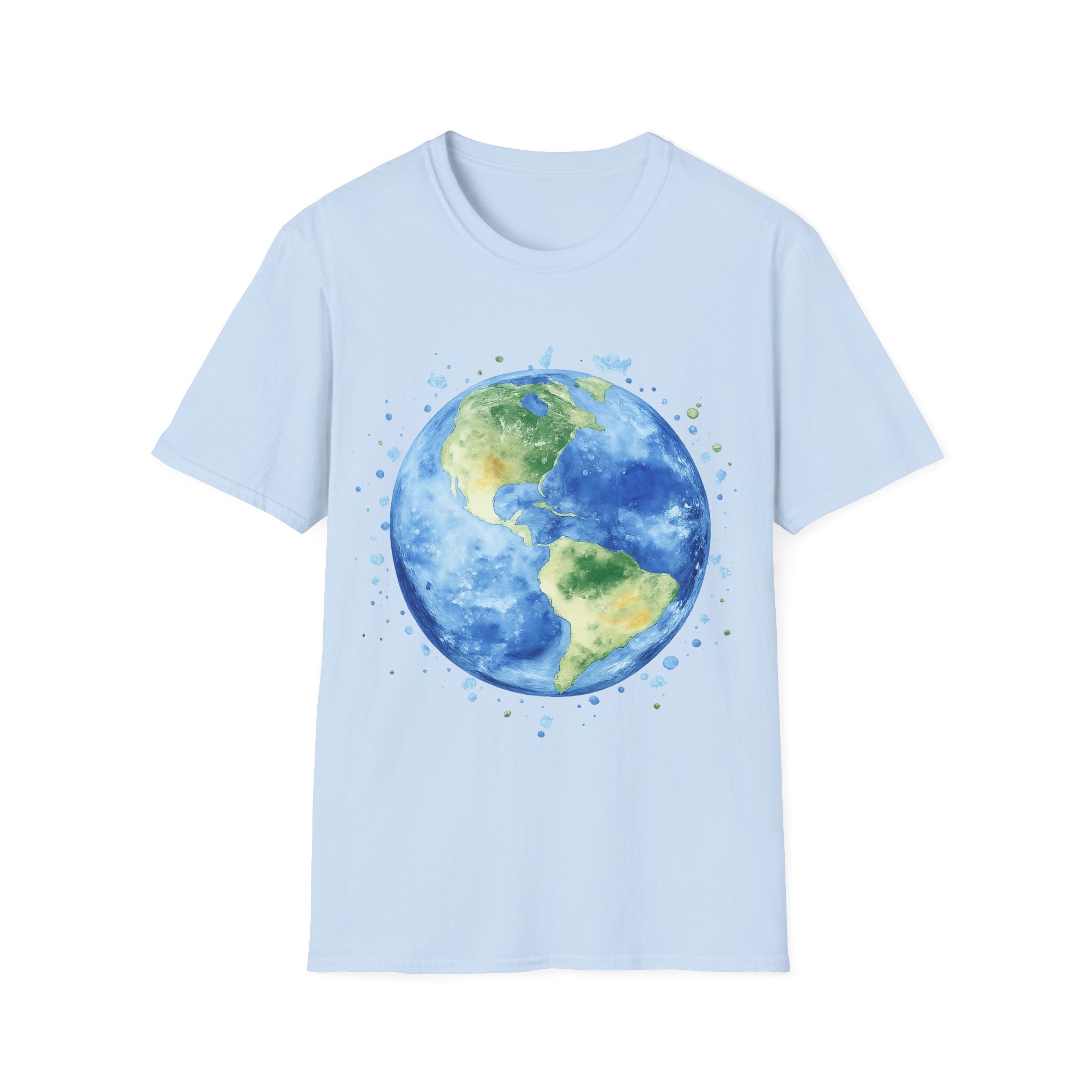 Earth Watercolor T-Shirt — Planet Earth Graphic Tee for Nature Lovers