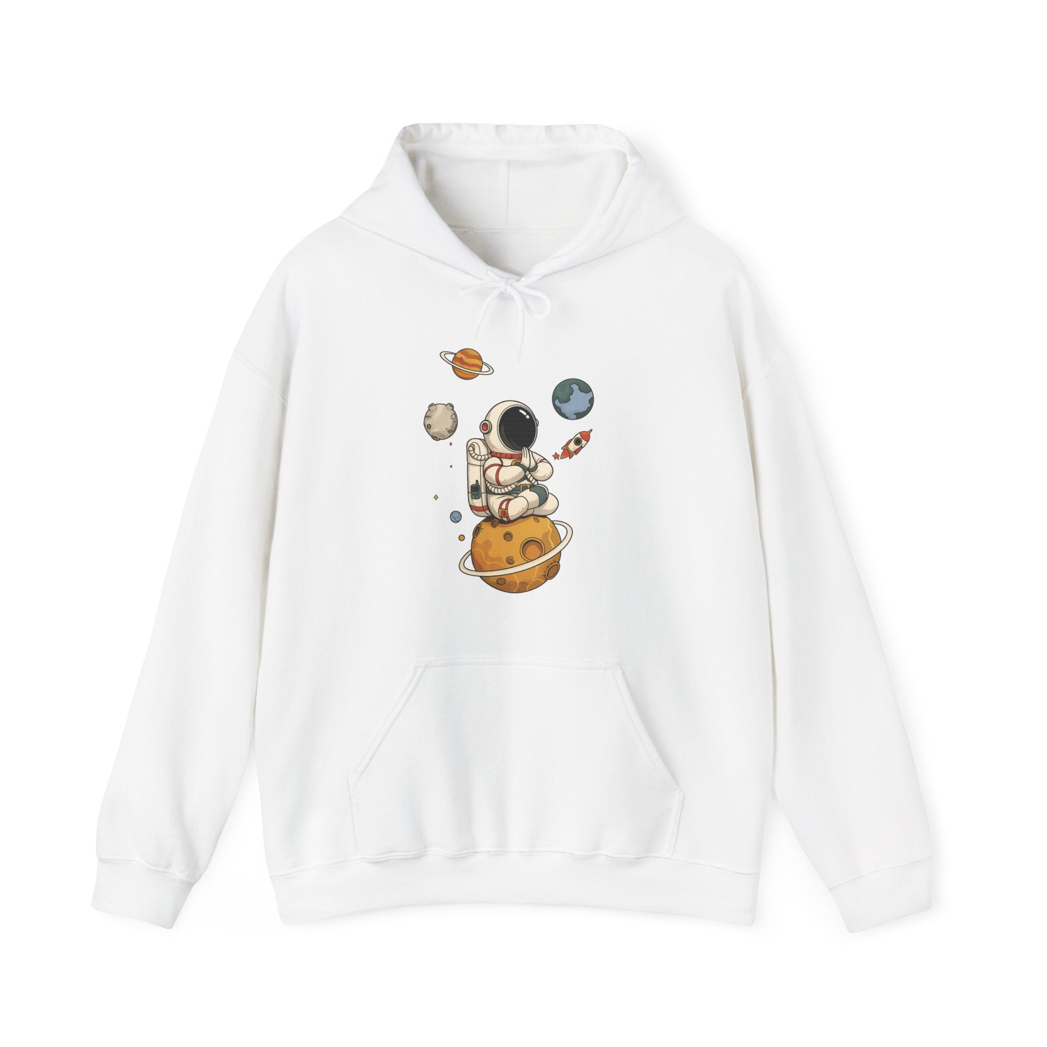 Astronaut Hoodie — Cute Space Explorer with Planets Graphic