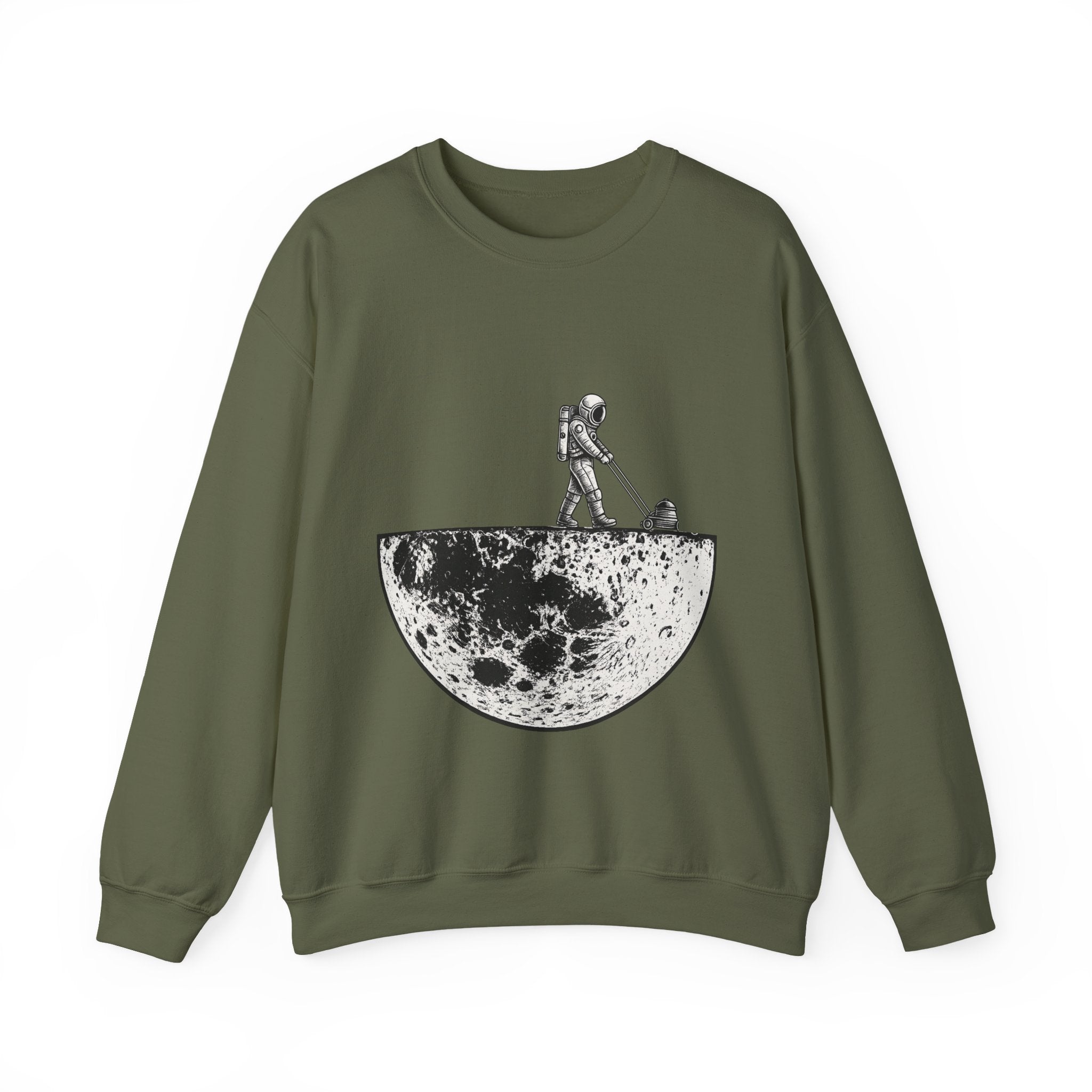 Sweatshirt — Astronaut Mowing the Moon Graphic