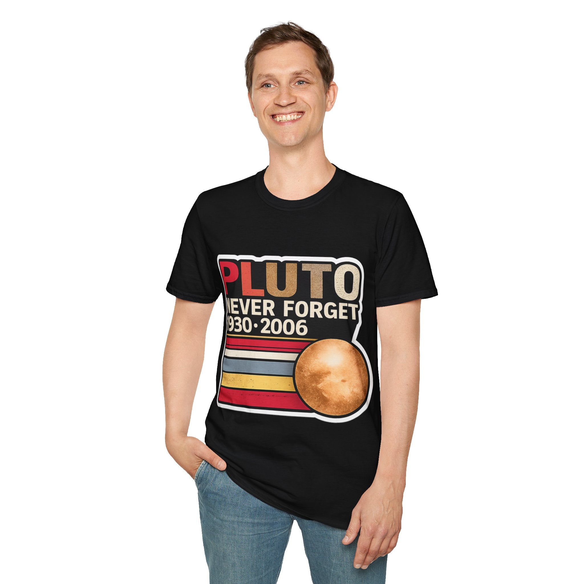 Pluto Never Forget T-Shirt — Retro Planetary Tribute Tee (Men & Women)