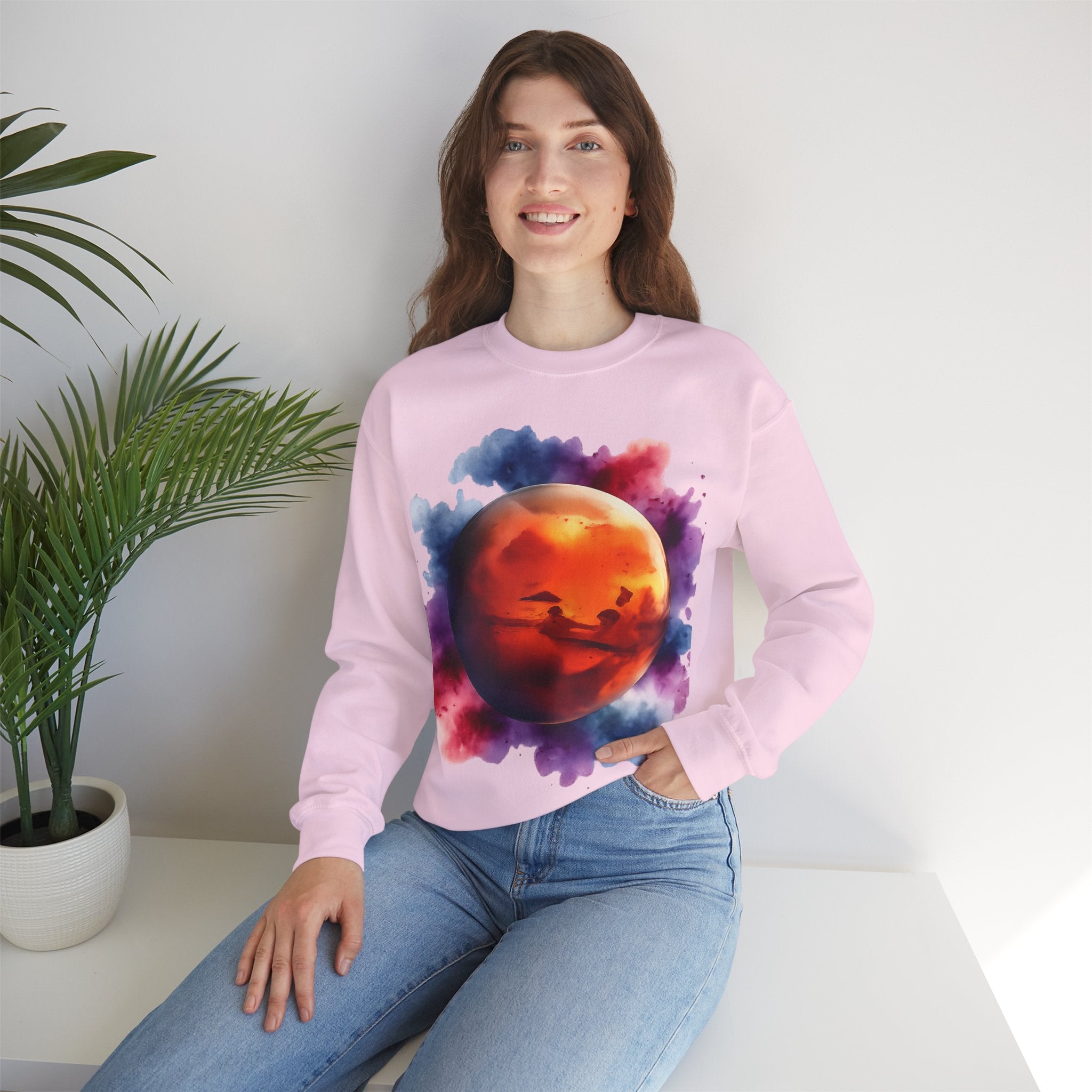 Mars Planet Parten Sweatshirt - Colorful Mars Graphic Tee