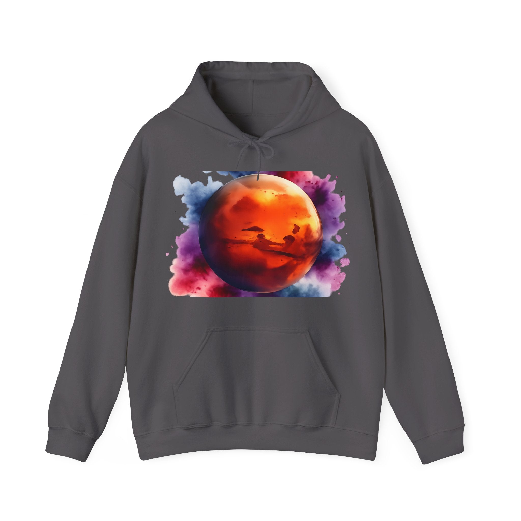 Mars Planet Pattern Hoodie — Watercolor Planet Graphic Hooded